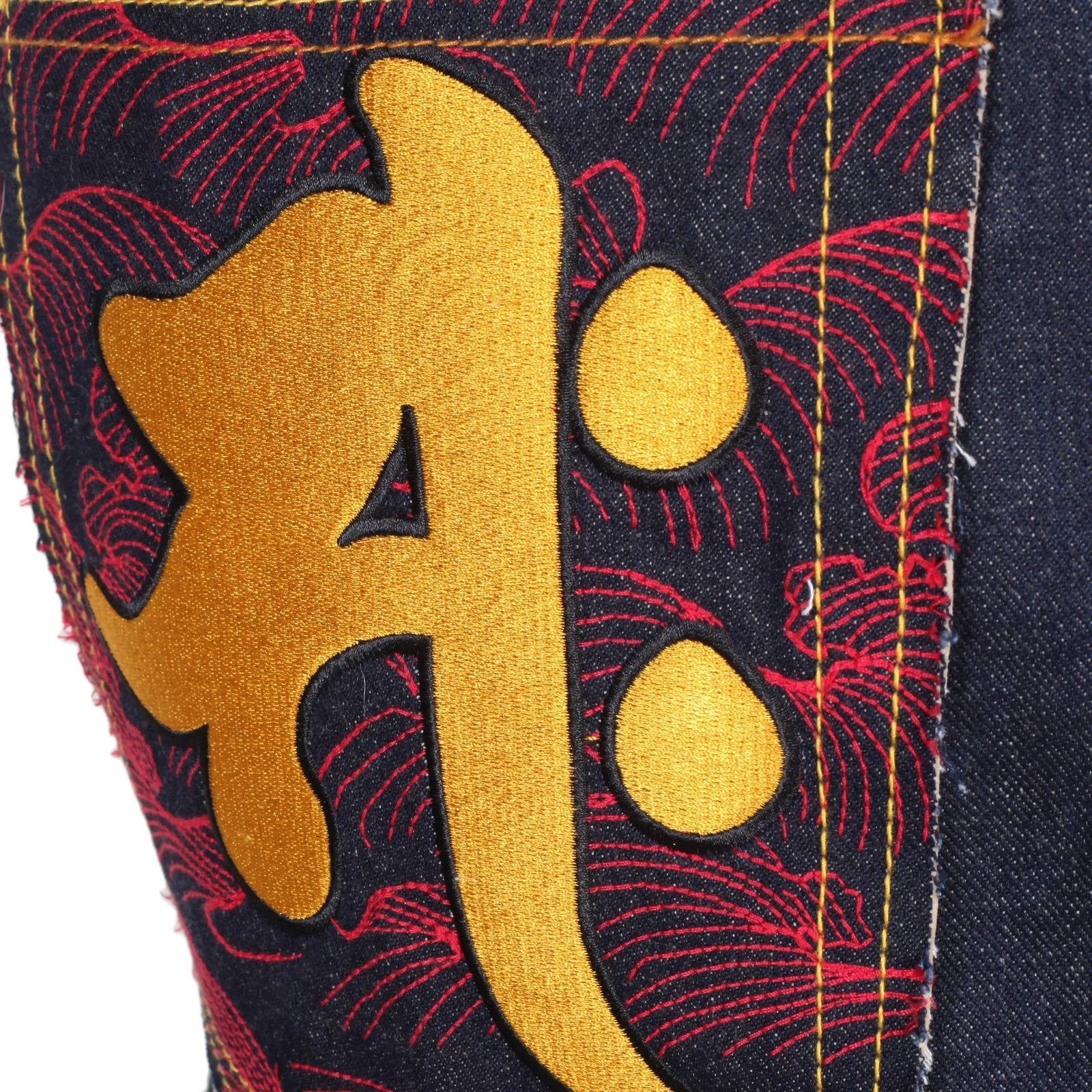 RMC JEANS DARK INDIGO GENUINE SEISI BOSATU YEAR OF THE HORSE EMBROIDERED VINTAGE RAW SELVEDGE JEANS REDM9076