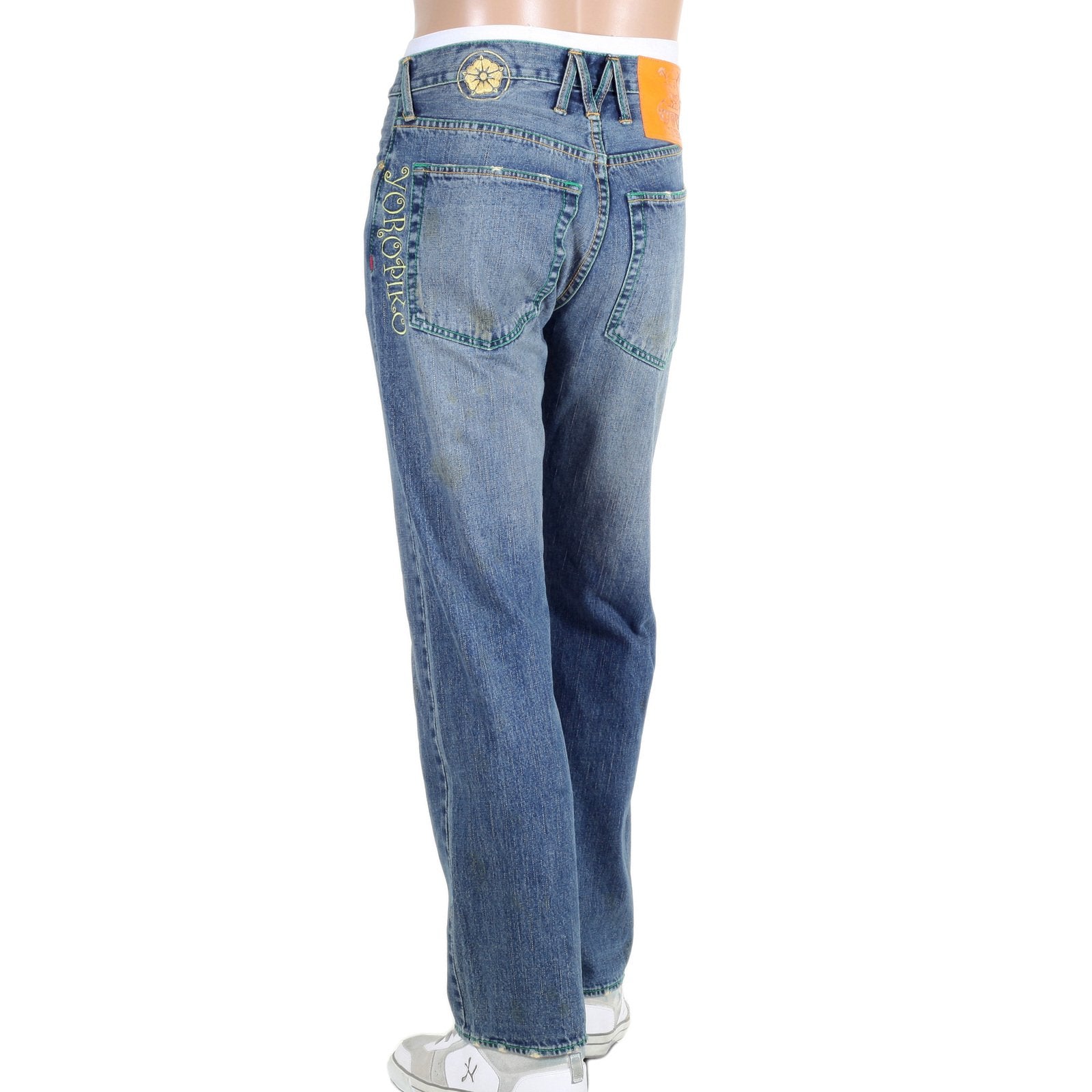 YOROPIKO BY MARTIN YAT MING ORIGINAL CUT STONE WASHED FADED SELVEDGE DENIM JEANS YORO9085