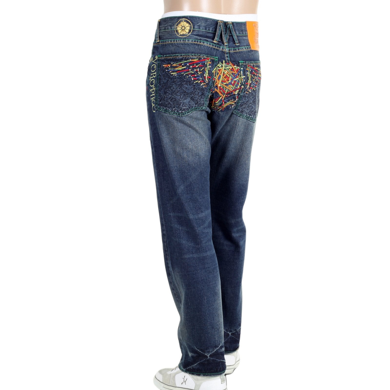 YOROPIKO LIMITED EDITION VINTAGE CUT EXCLUSIVE SELVEDGE WASHED PENCIL SKULL DENIM JEANS YORO9172