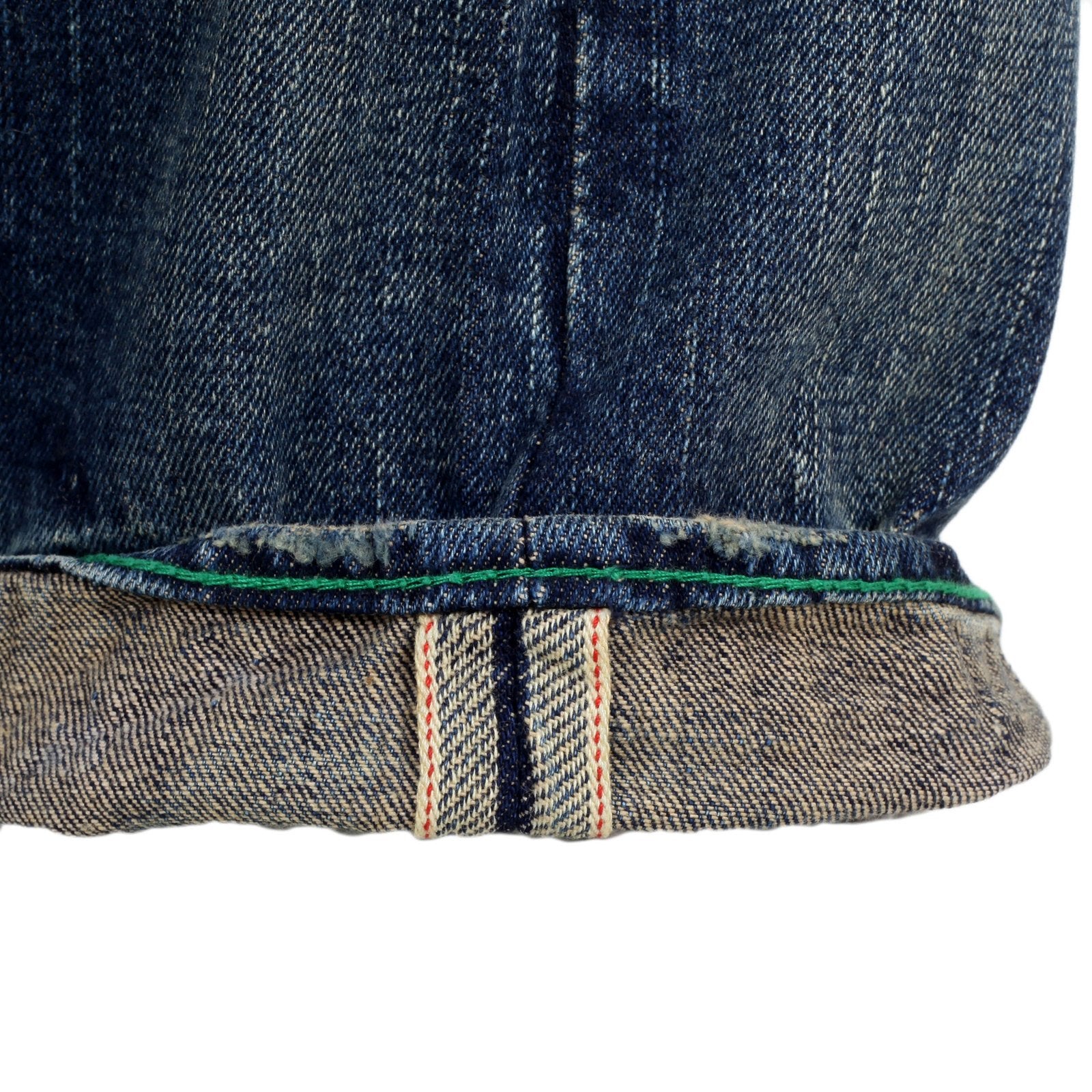 YOROPIKO LIMITED EDITION VINTAGE CUT EXCLUSIVE SELVEDGE WASHED PENCIL SKULL DENIM JEANS YORO9172