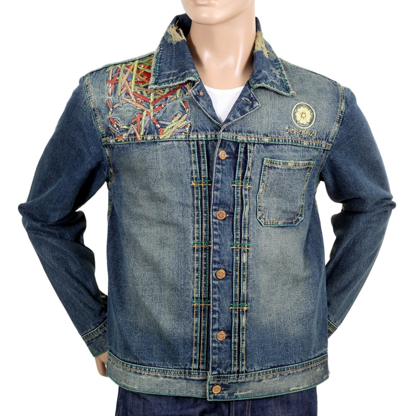YOROPIKO PENCIL SKULL EXCLUSIVE EMBROIDERED LIMITED EDITION VINTAGE CUT DENIM JACKET YORO9173