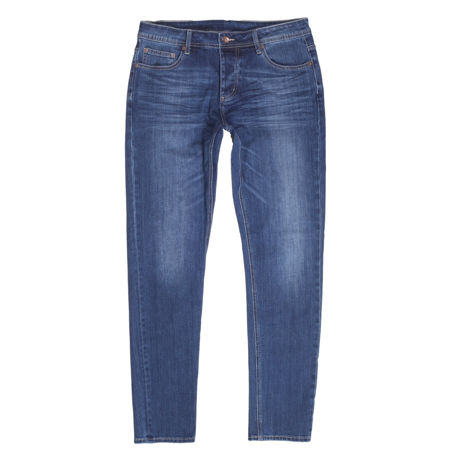 RED MONKEY RMC STRETCH RPQ16135 COTTON MIX SLIM FIT MID BLUE WASHED DENIM JEANS WITH BUTTON FLY RMC7522