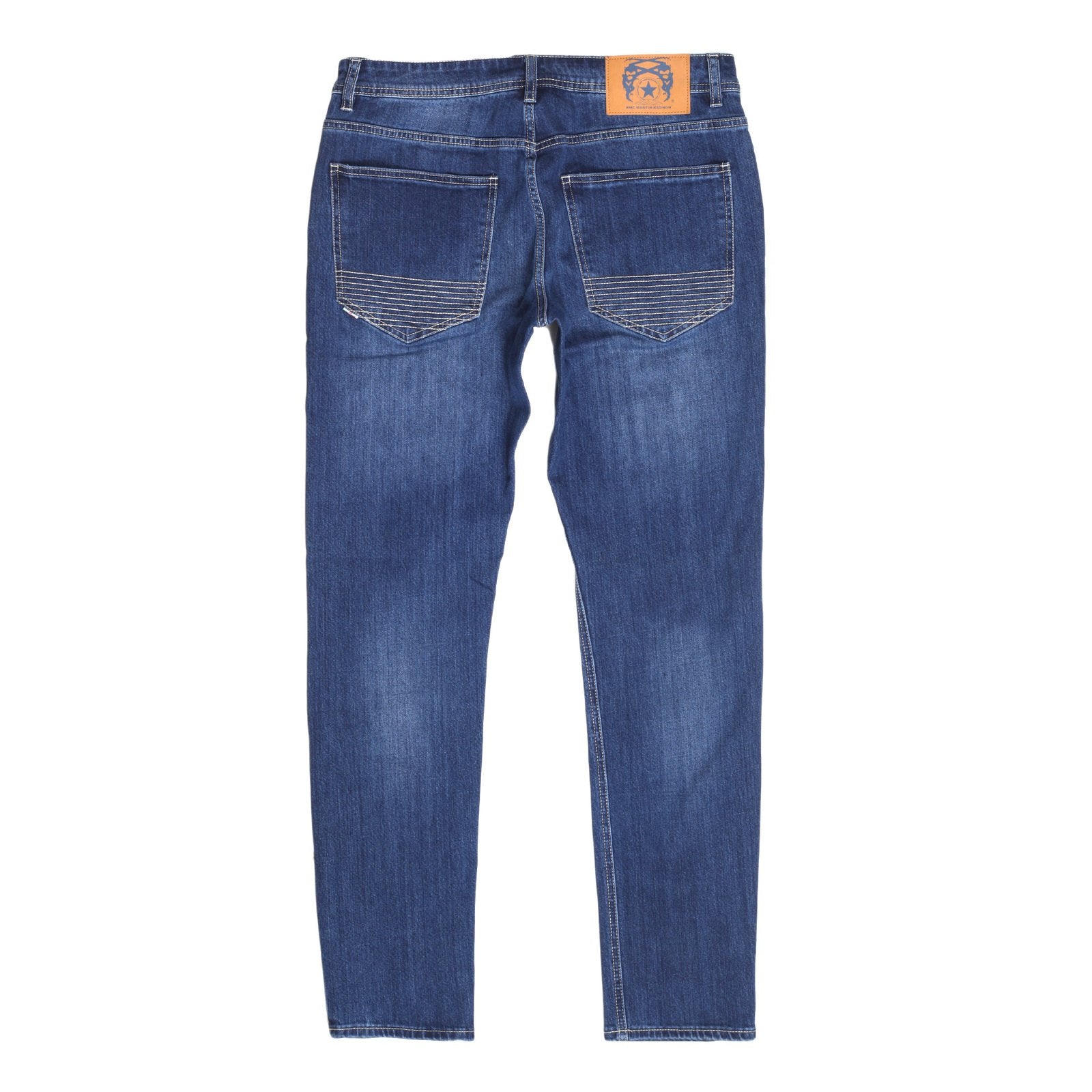 RED MONKEY RMC STRETCH RPQ16135 COTTON MIX SLIM FIT MID BLUE WASHED DENIM JEANS WITH BUTTON FLY RMC7522