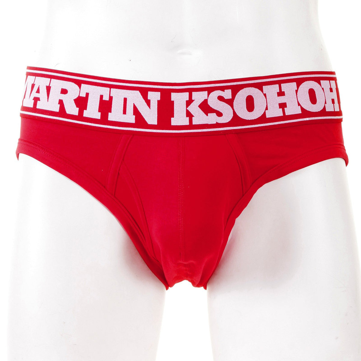 RMC MARTIN KSOHOH RED COTTON RQU12006 STRETCH BRIEFS FOR MEN WITH RED WAISTBAND RMBC004