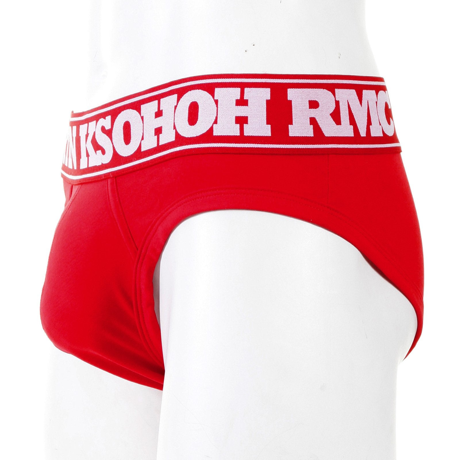 RMC MARTIN KSOHOH RED COTTON RQU12006 STRETCH BRIEFS FOR MEN WITH RED WAISTBAND RMBC004