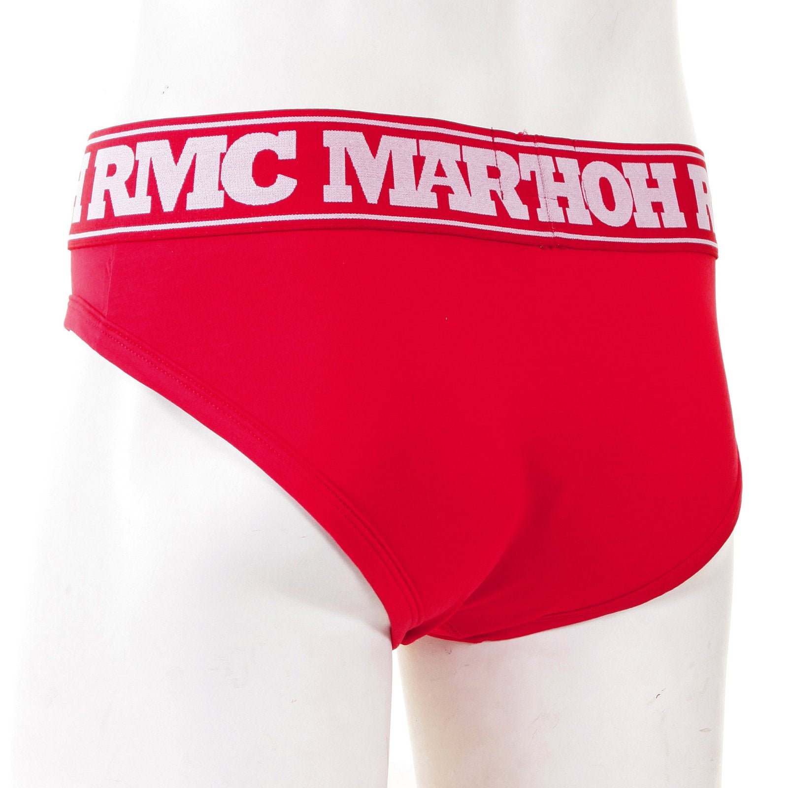 RMC MARTIN KSOHOH RED COTTON RQU12006 STRETCH BRIEFS FOR MEN WITH RED WAISTBAND RMBC004