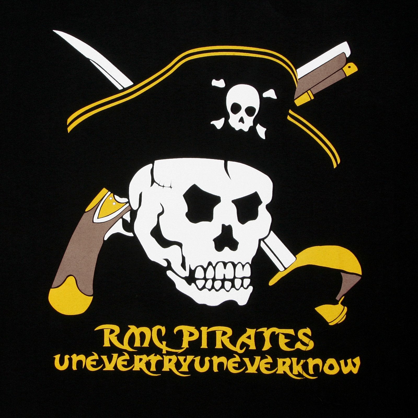 RMC JEANS PIRATE PRINTED REGULAR FIT SHORT SLEEVE CREW NECK BLACK T-SHIRT REDM0022