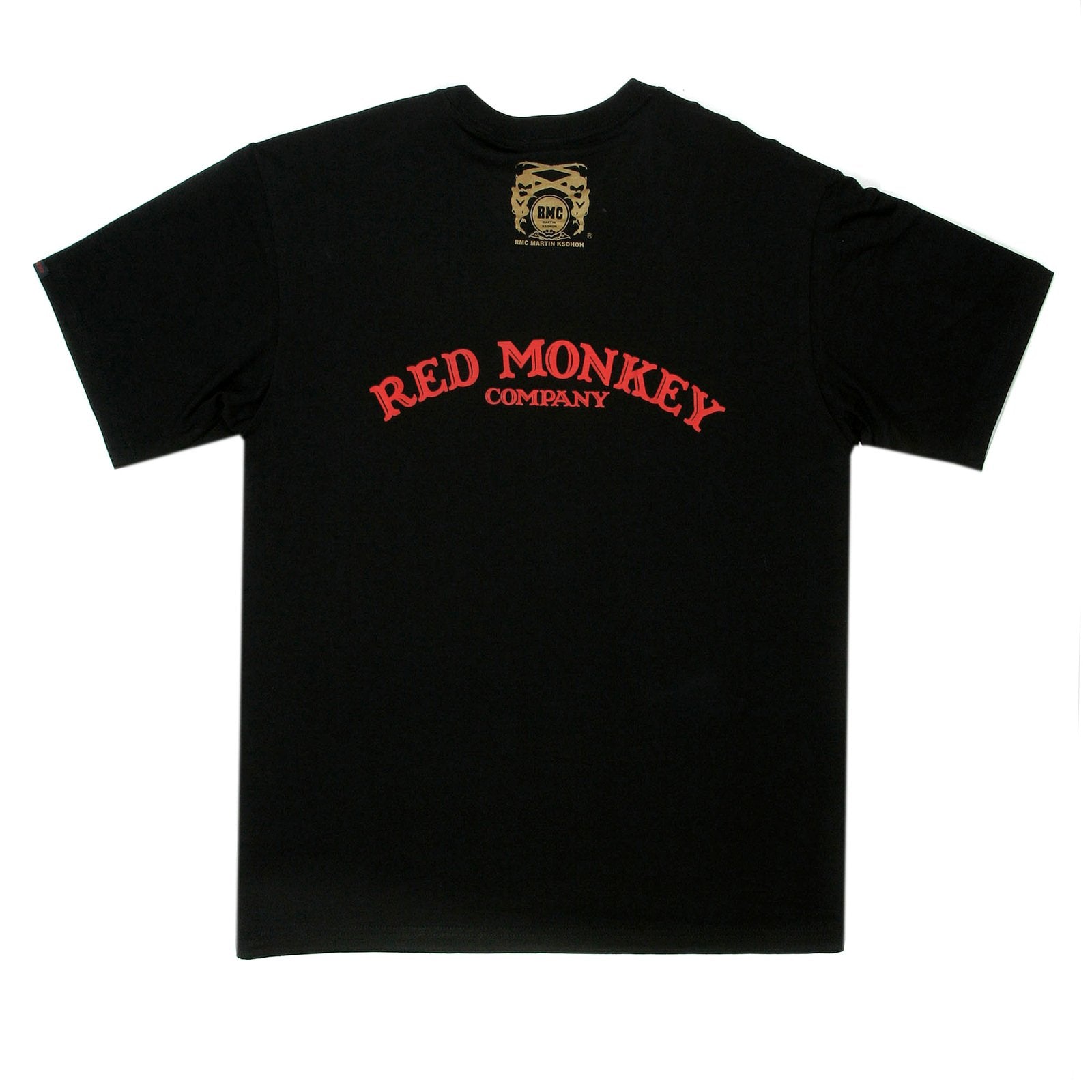 RMC JEANS HALF MONKEY PRINTED REGULAR FIT SHORT SLEEVE CREW NECK BLACK T-SHIRT REDM0024