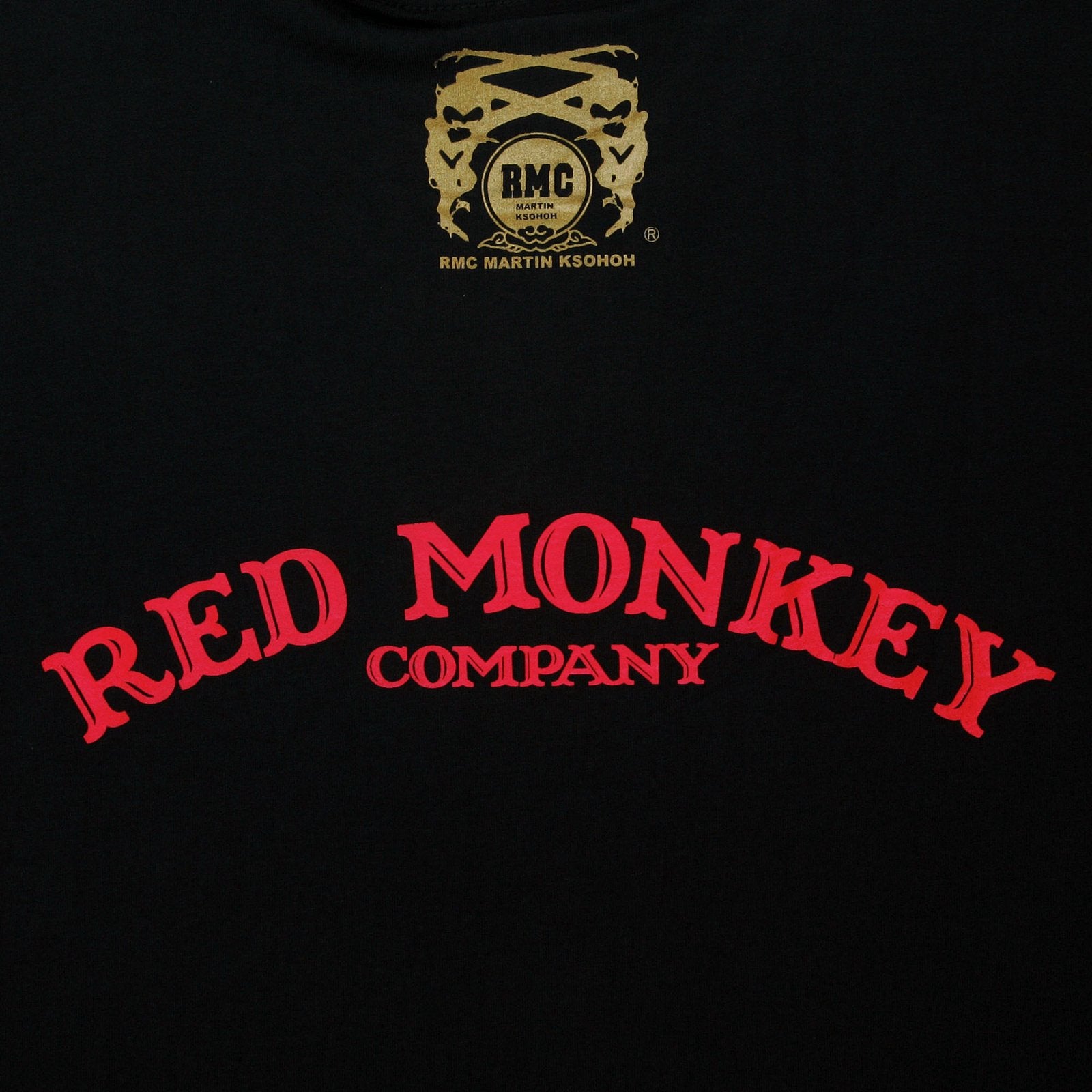 RMC JEANS HALF MONKEY PRINTED REGULAR FIT SHORT SLEEVE CREW NECK BLACK T-SHIRT REDM0024