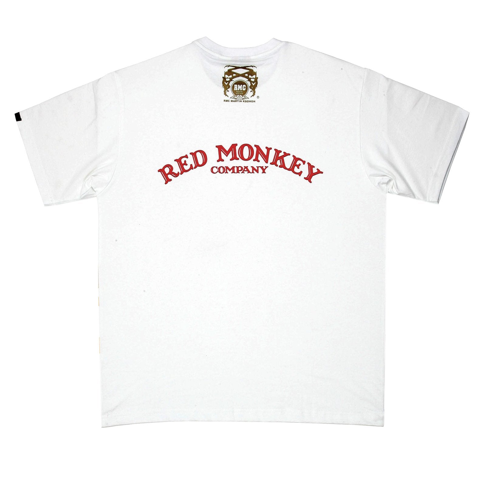 RMC JEANS HALF MONKEY PRINTED REGULAR FIT SHORT SLEEVE CREW NECK WHITE T-SHIRT REDM0030