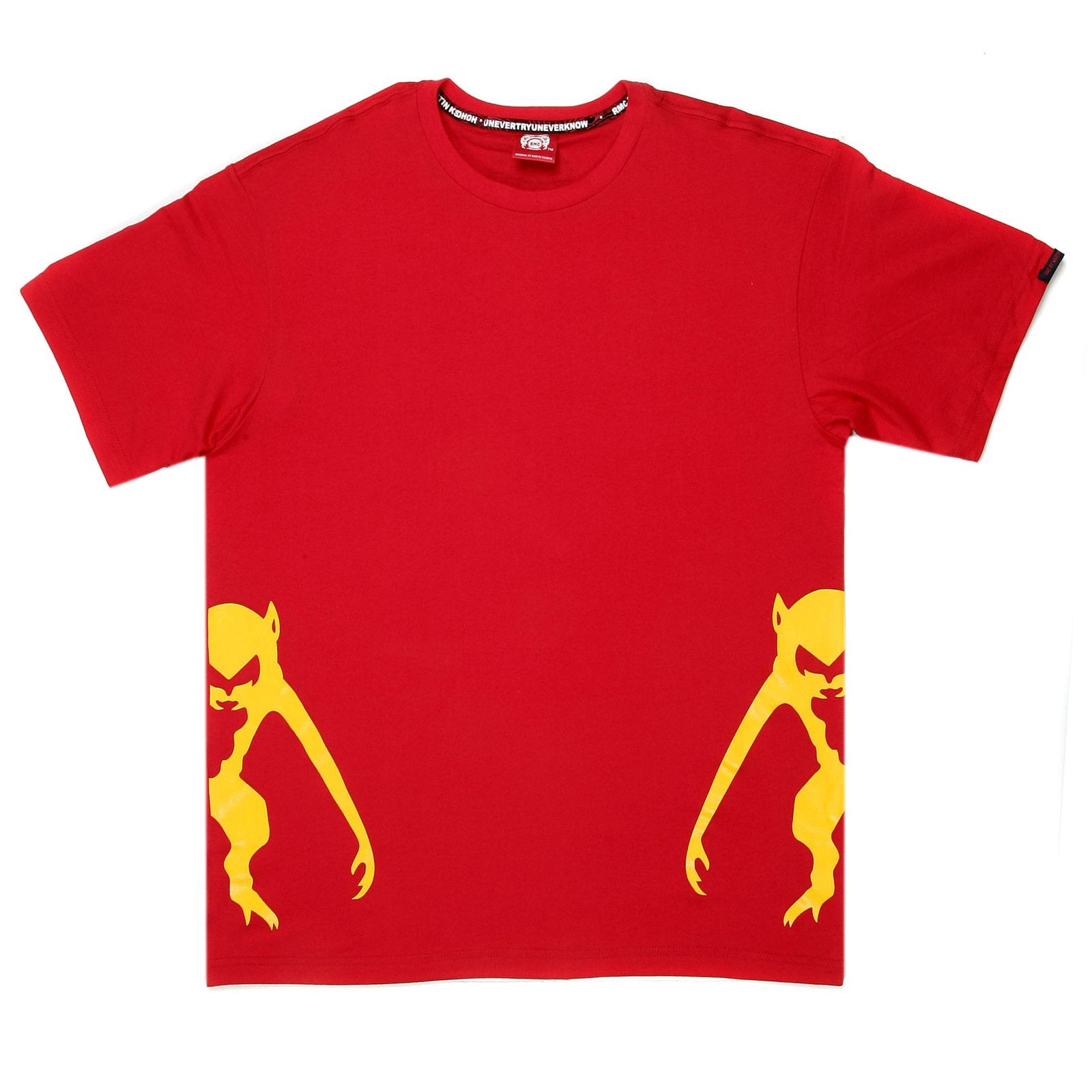 RMC JEANS HALF MONKEY PRINTED REGULAR FIT SHORT SLEEVE CREW NECK RED T-SHIRT REDM0032