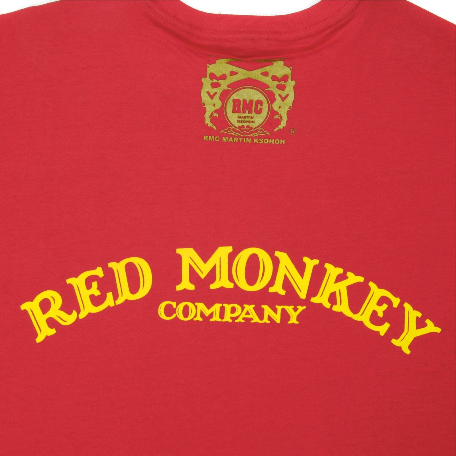 RMC JEANS HALF MONKEY PRINTED REGULAR FIT SHORT SLEEVE CREW NECK RED T-SHIRT REDM0032