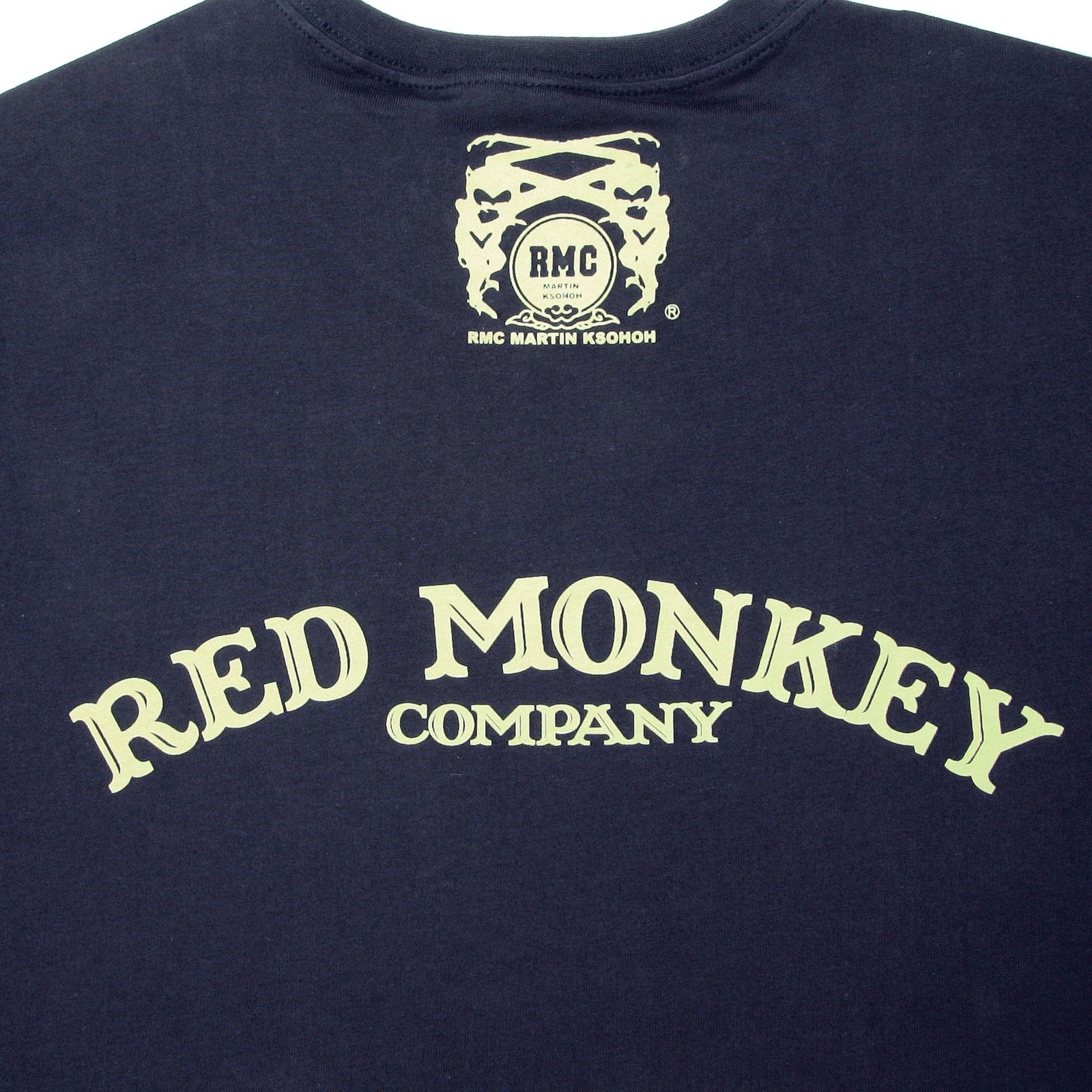 RMC JEANS HALF MONKEY PRINTED REGULAR FIT SHORT SLEEVE CREW NECK NAVY BLUE T-SHIRT REDM0034