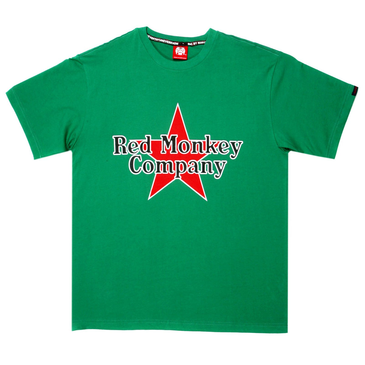 RMC JEANS RED STAR PRINTED REGULAR FIT SHORT SLEEVE CREW NECK GREEN T-SHIRT REDM0039