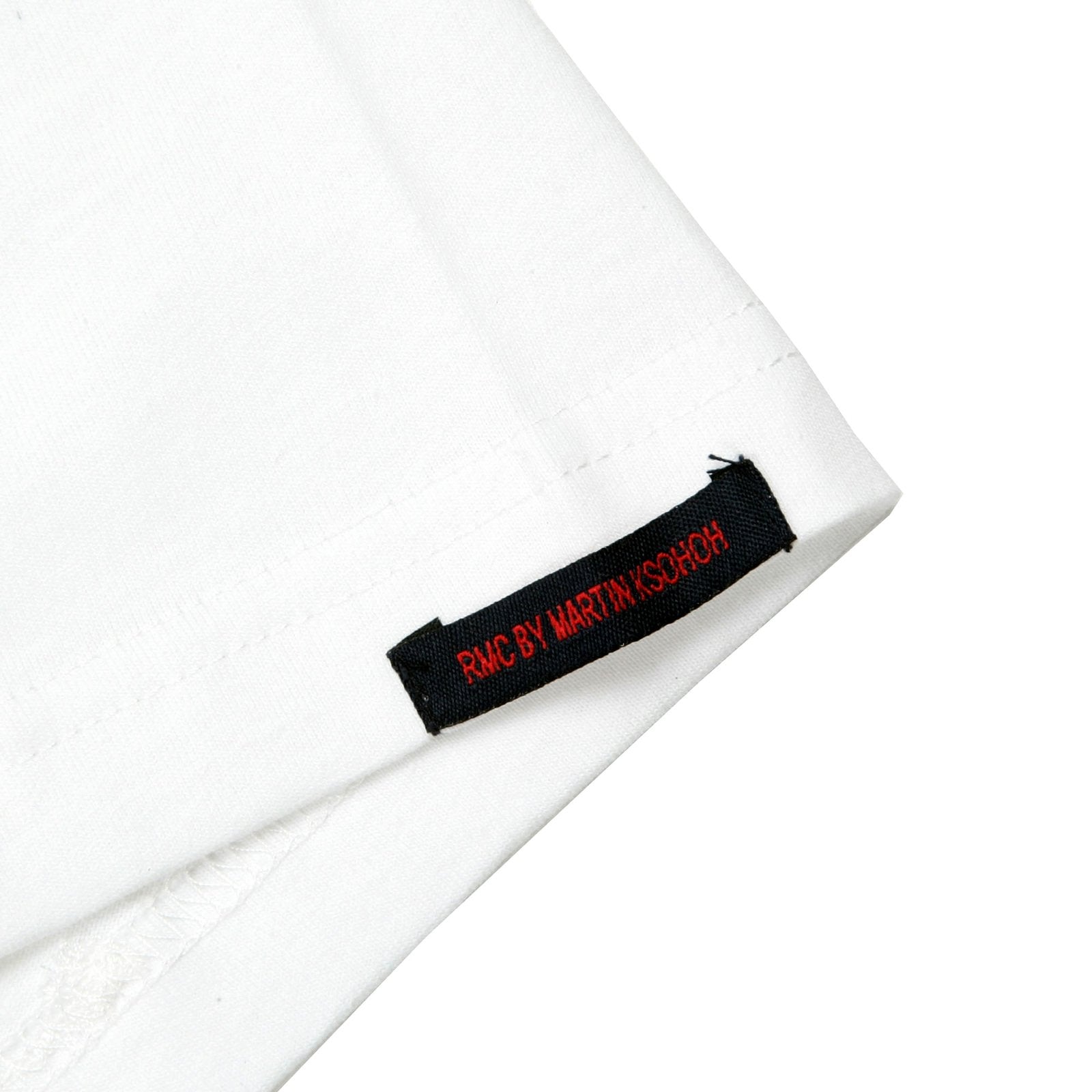 RMC JEANS LIMITED EDITION PANDA AND WORDING PRINTED REGULAR FIT CREW NECK WHITE T-SHIRT REDM0041