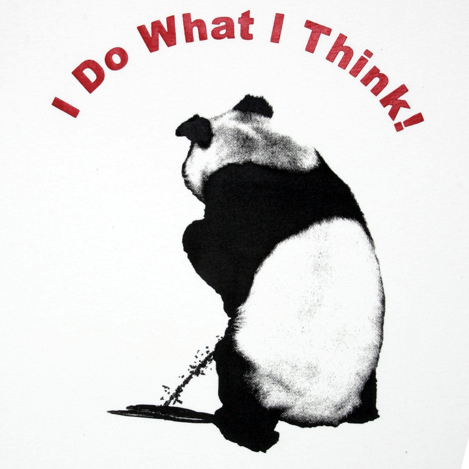 RMC JEANS LIMITED EDITION PANDA AND WORDING PRINTED REGULAR FIT CREW NECK WHITE T-SHIRT REDM0041