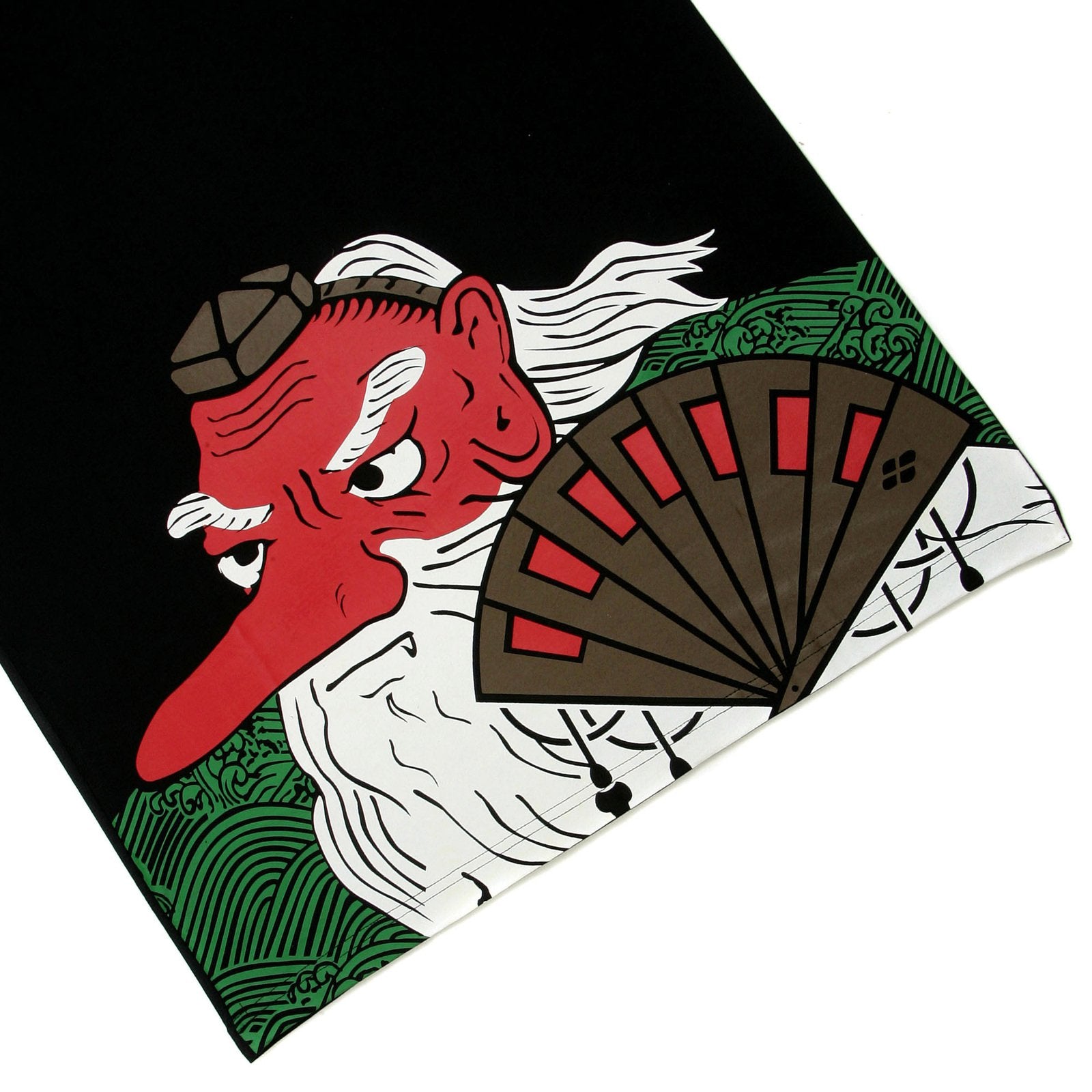RMC MARTIN KSOHOH TENGU PRINTED COTTON REGULAR FIT SHORT SLEEVE CREW NECK BLACK T SHIRT REDM0052