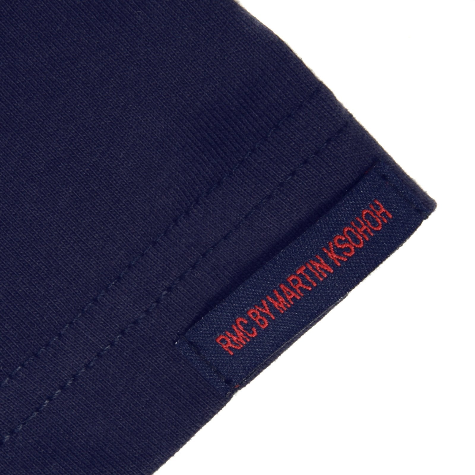 RMC JEANS MENS NAVY BLUE SHORT SLEEVE CREW NECK REGULAR FIT T SHIRT WITH RMC SCHOOL PRINT REDM3503