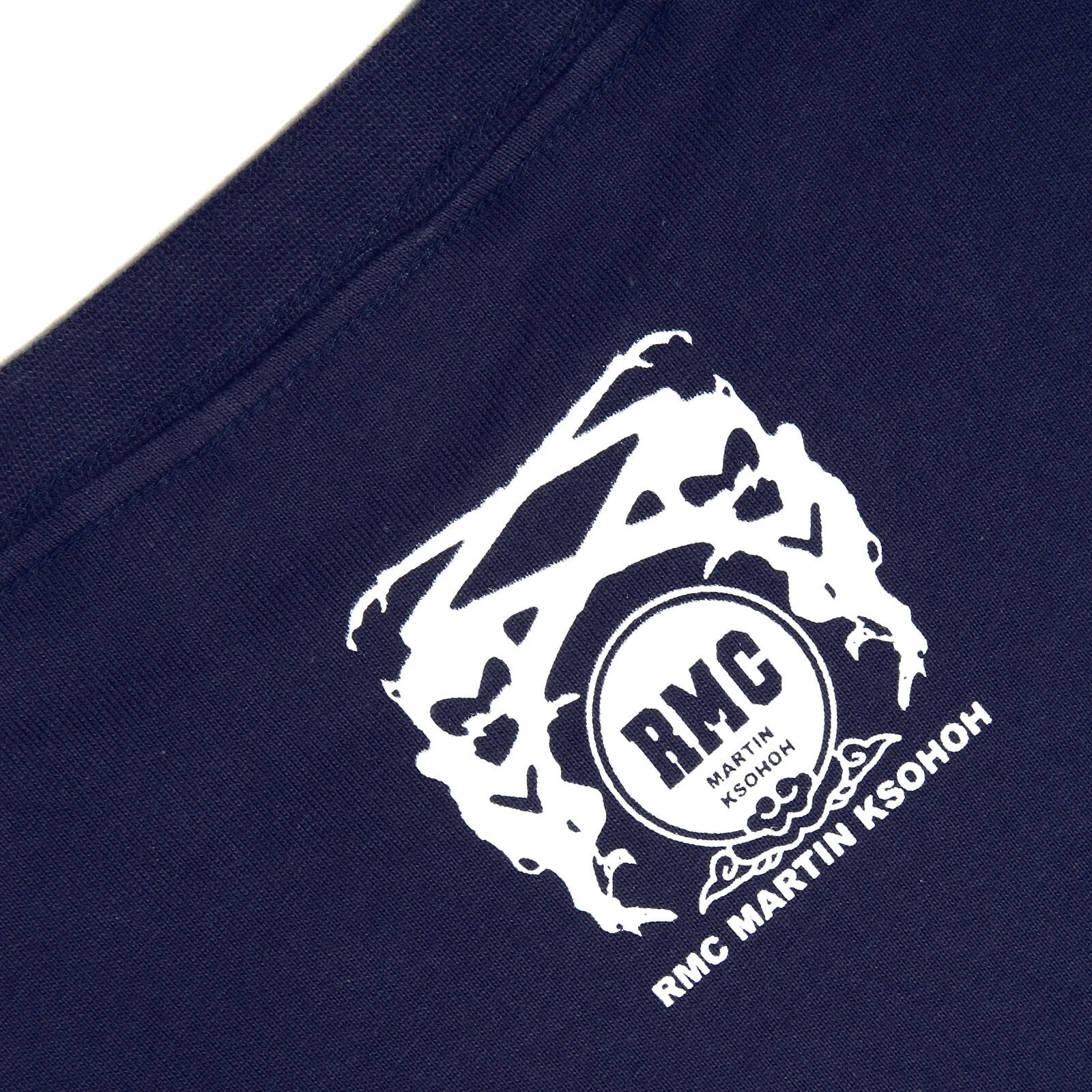 RMC JEANS MENS NAVY BLUE SHORT SLEEVE CREW NECK REGULAR FIT T SHIRT WITH RMC SCHOOL PRINT REDM3503