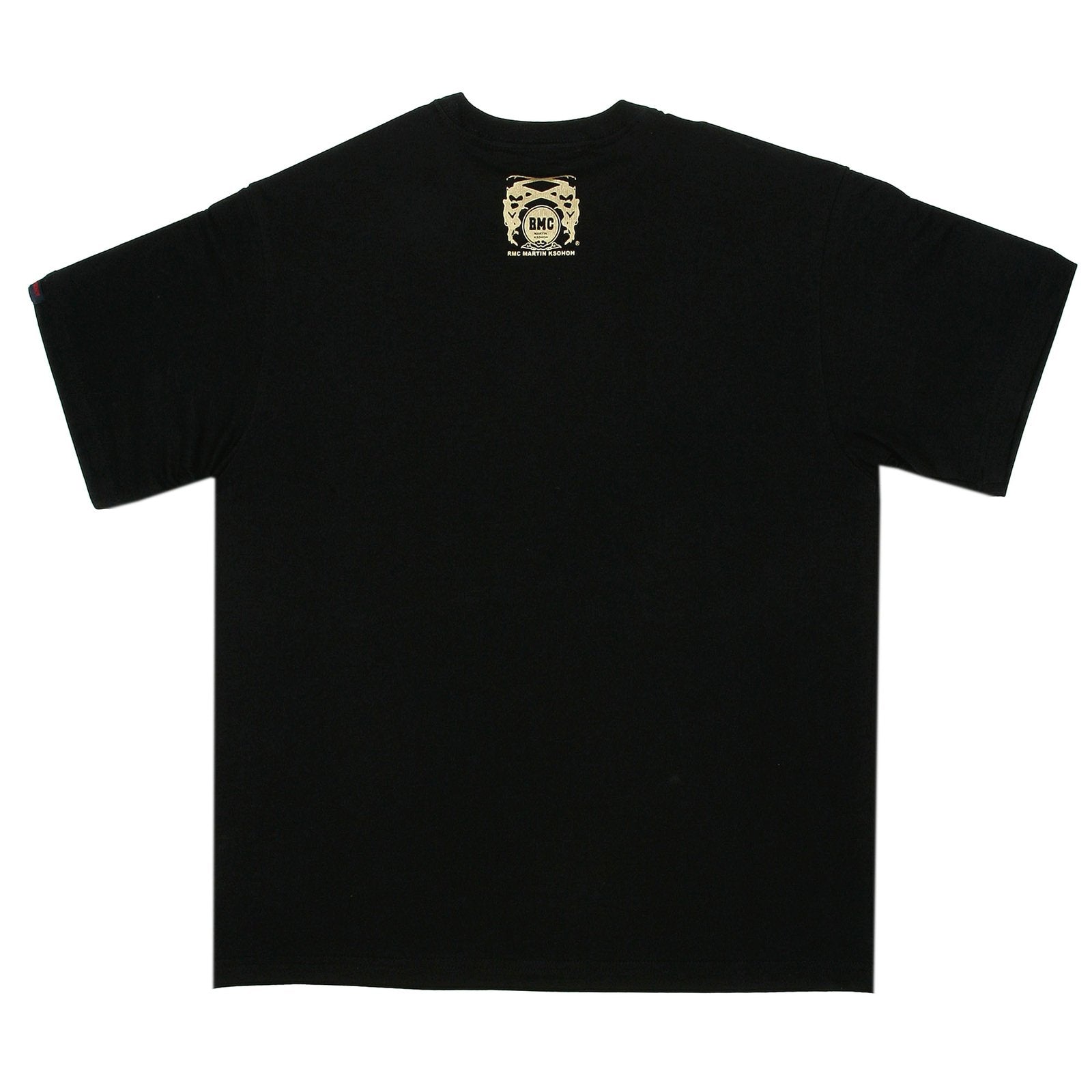 RMC MARTIN KSOHOH REGULAR FIT CREW NECK SHORT SLEEVE BLACK T SHIRT WITH ENCHANTED PINK LOGO PRINT REDM0080