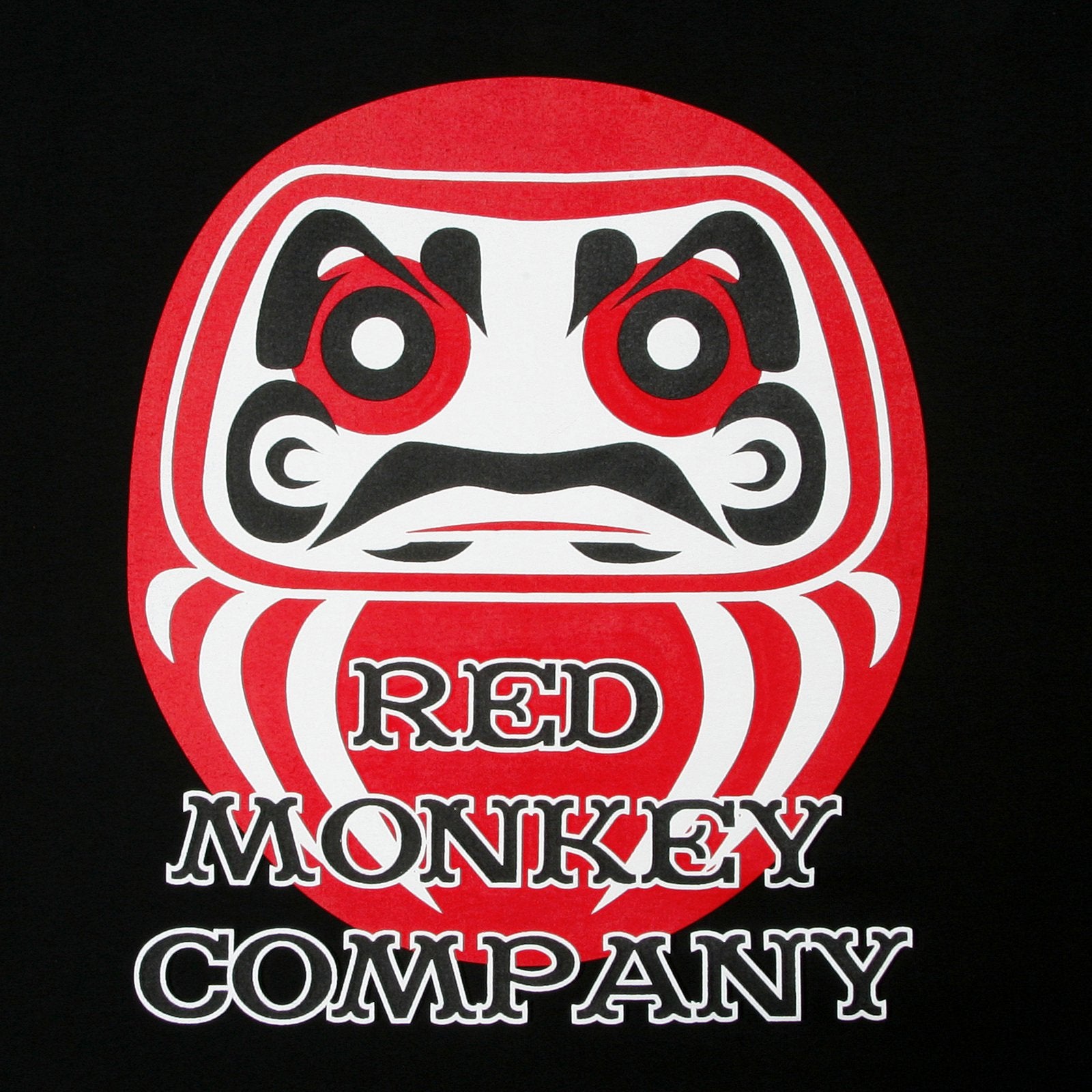 RMC MARTIN KSOHOH REGULAR FIT CREW NECK SHORT SLEEVE BLACK T SHIRT WITH LUCKY GOD PRINT REDM0090