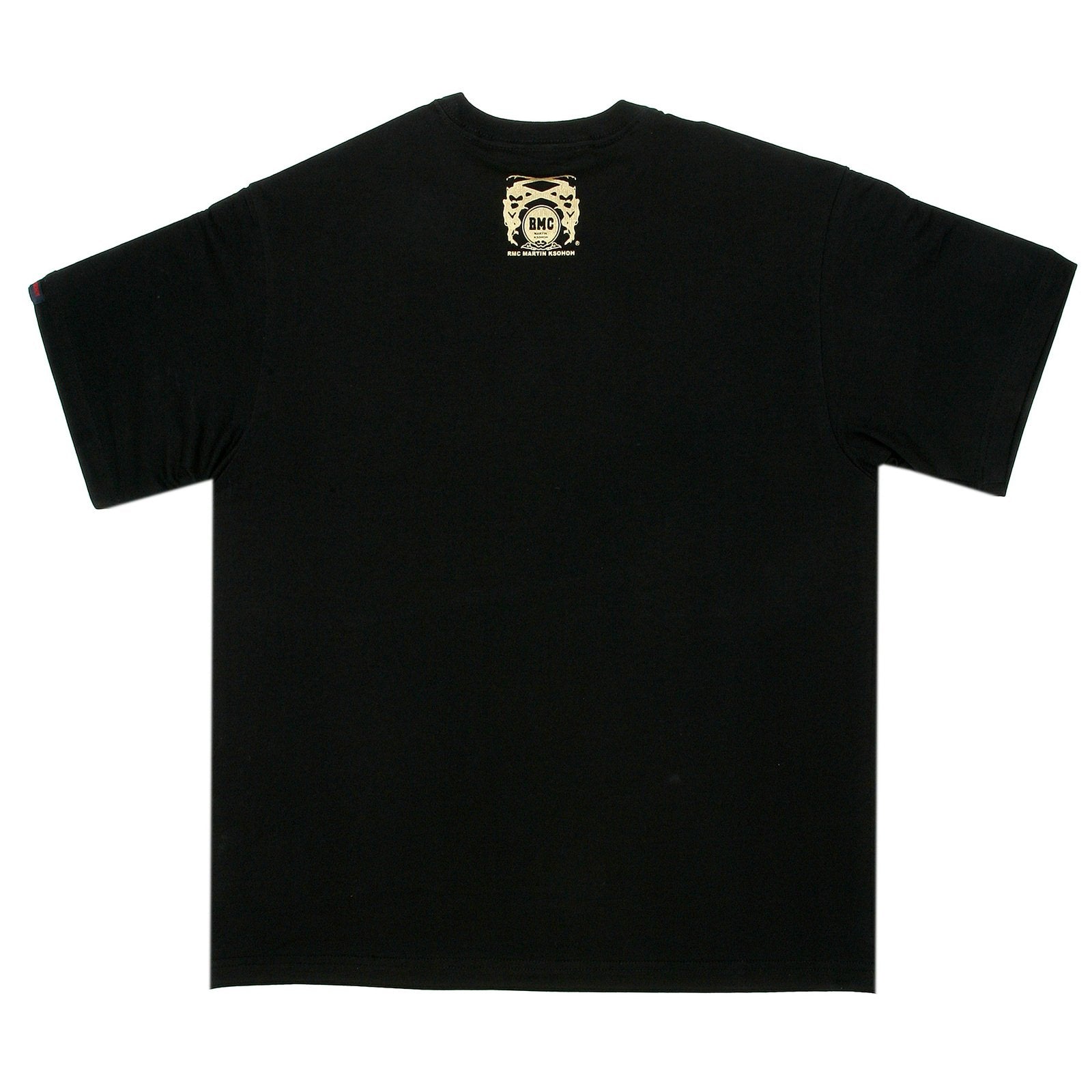 RMC MARTIN KSOHOH 100% COTTON REGULAR FIT SHORT SLEEVE BLACK T SHIRT WITH URLIFEORMYLIFE PRINT REDM0092