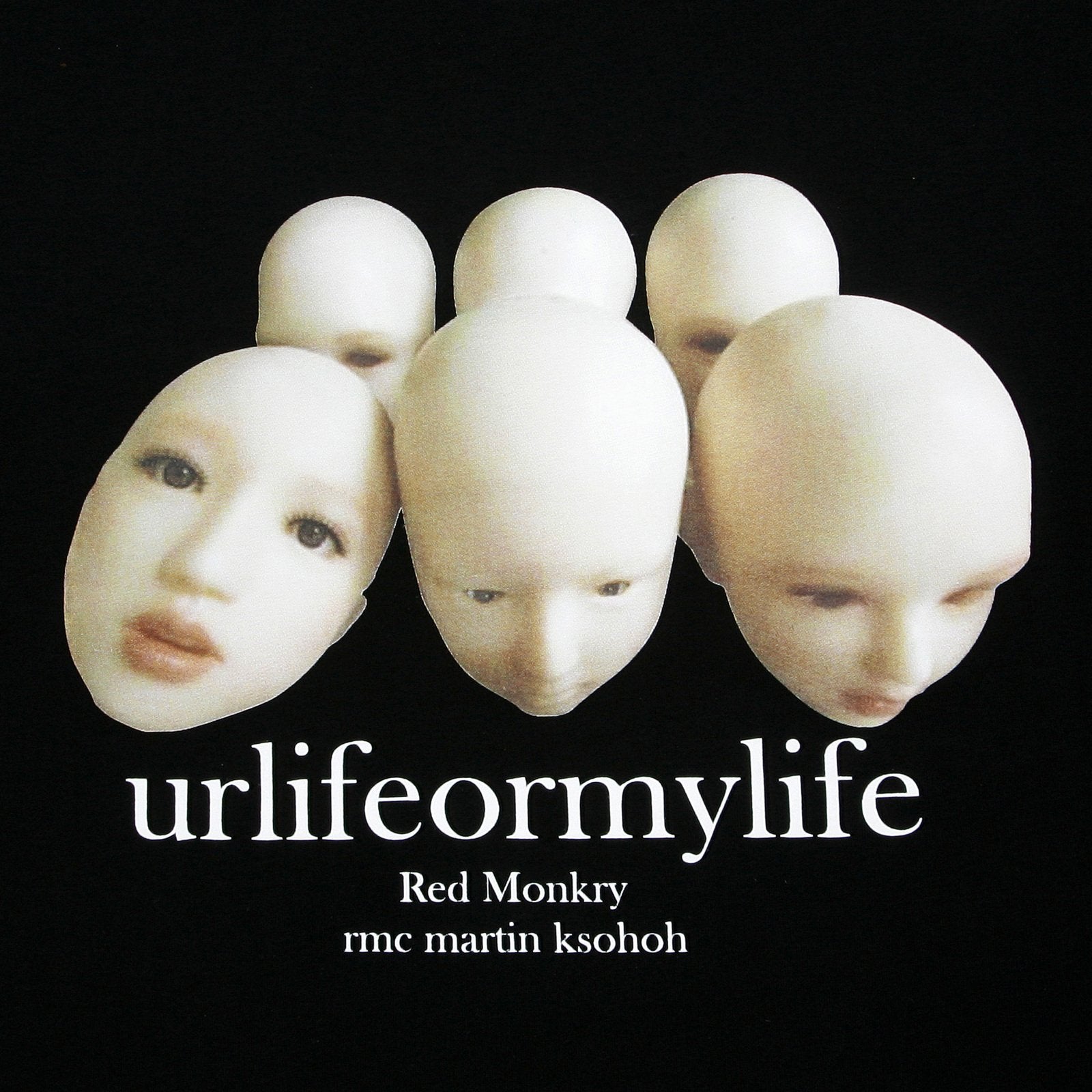RMC MARTIN KSOHOH 100% COTTON REGULAR FIT SHORT SLEEVE BLACK T SHIRT WITH URLIFEORMYLIFE PRINT REDM0092