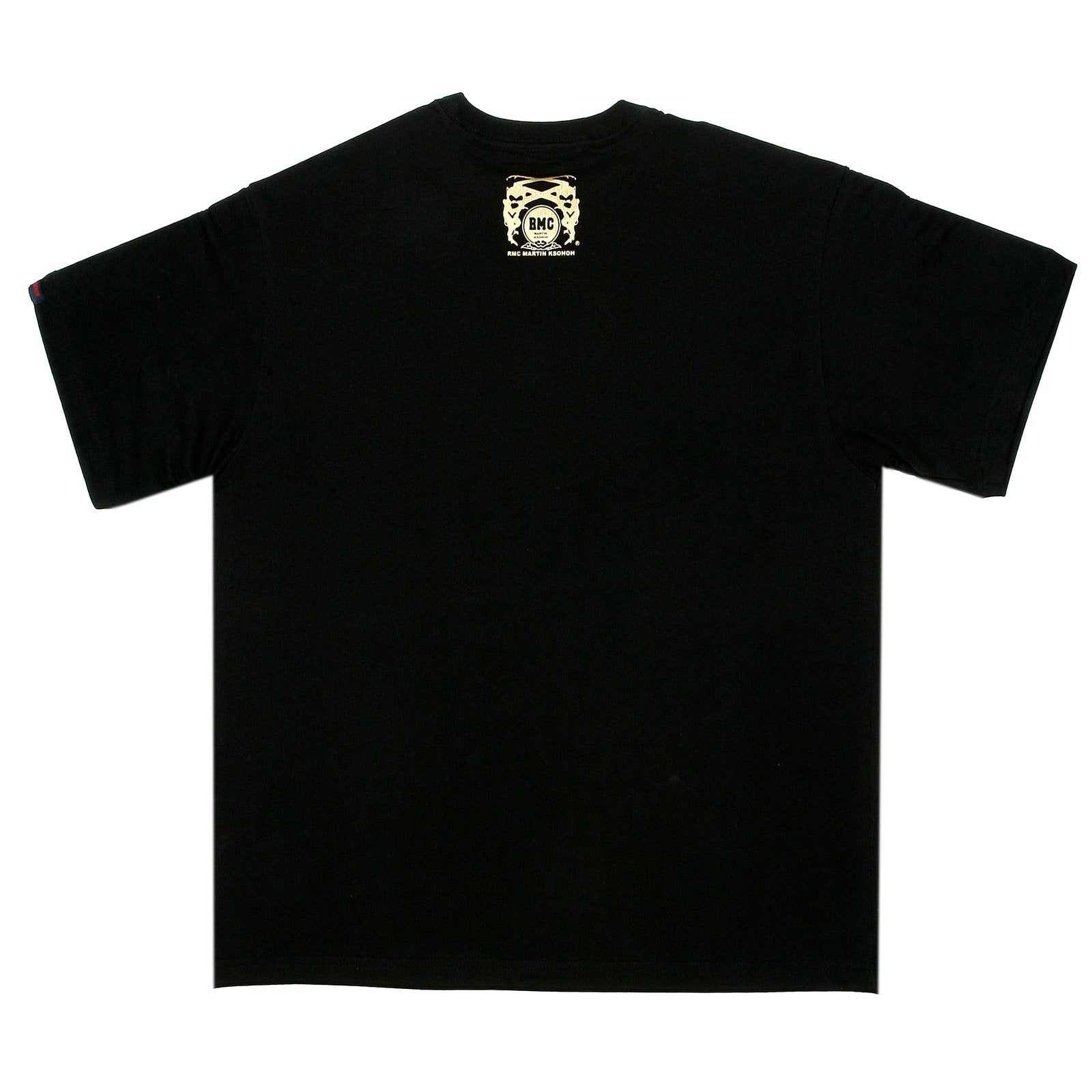 RMC MARTIN KSOHOH REGULAR FIT CREW NECK BLACK SHORT SLEEVE T-SHIRT WITH SCARLET RED LOGO PRINT REDM0130