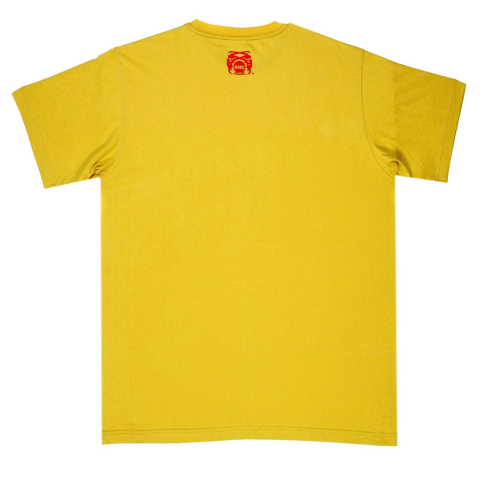 RMC MARTIN KSOHOH REGULAR FIT CREW NECK SHORT SLEEVE COTTON YELLOW T-SHIRT WITH GHOSTMEN LOGO PRINT REDM0698