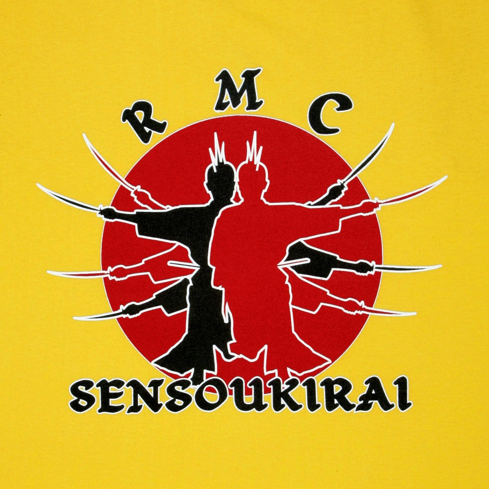 RMC MARTIN KSOHOH REGULAR FIT CREW NECK SHORT SLEEVE COTTON YELLOW T-SHIRT WITH GHOSTMEN LOGO PRINT REDM0698