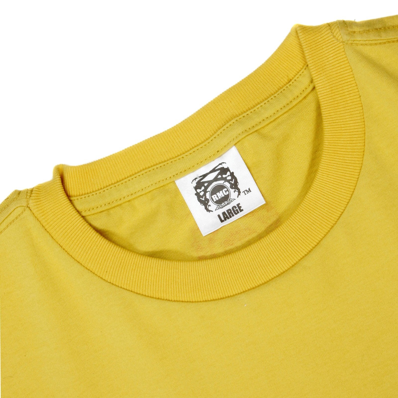 RMC MARTIN KSOHOH REGULAR FIT CREW NECK SHORT SLEEVE COTTON YELLOW T-SHIRT WITH GHOSTMEN LOGO PRINT REDM0698