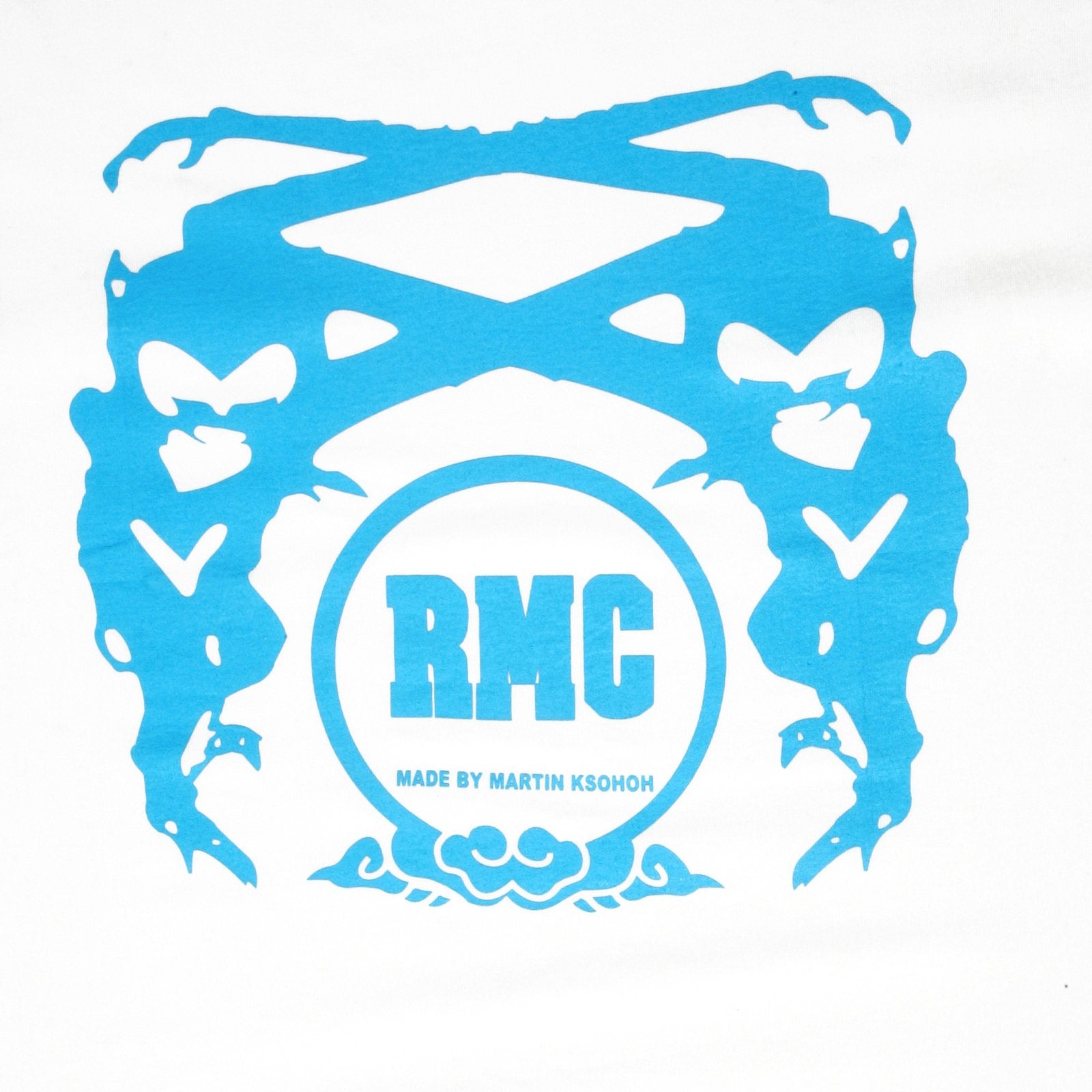 RMC MARTIN KSOHOH CREW NECK REGULAR FIT COTTON SHORT SLEEVE LOGO PRINTED T-SHIRT IN WHITE REDM0701