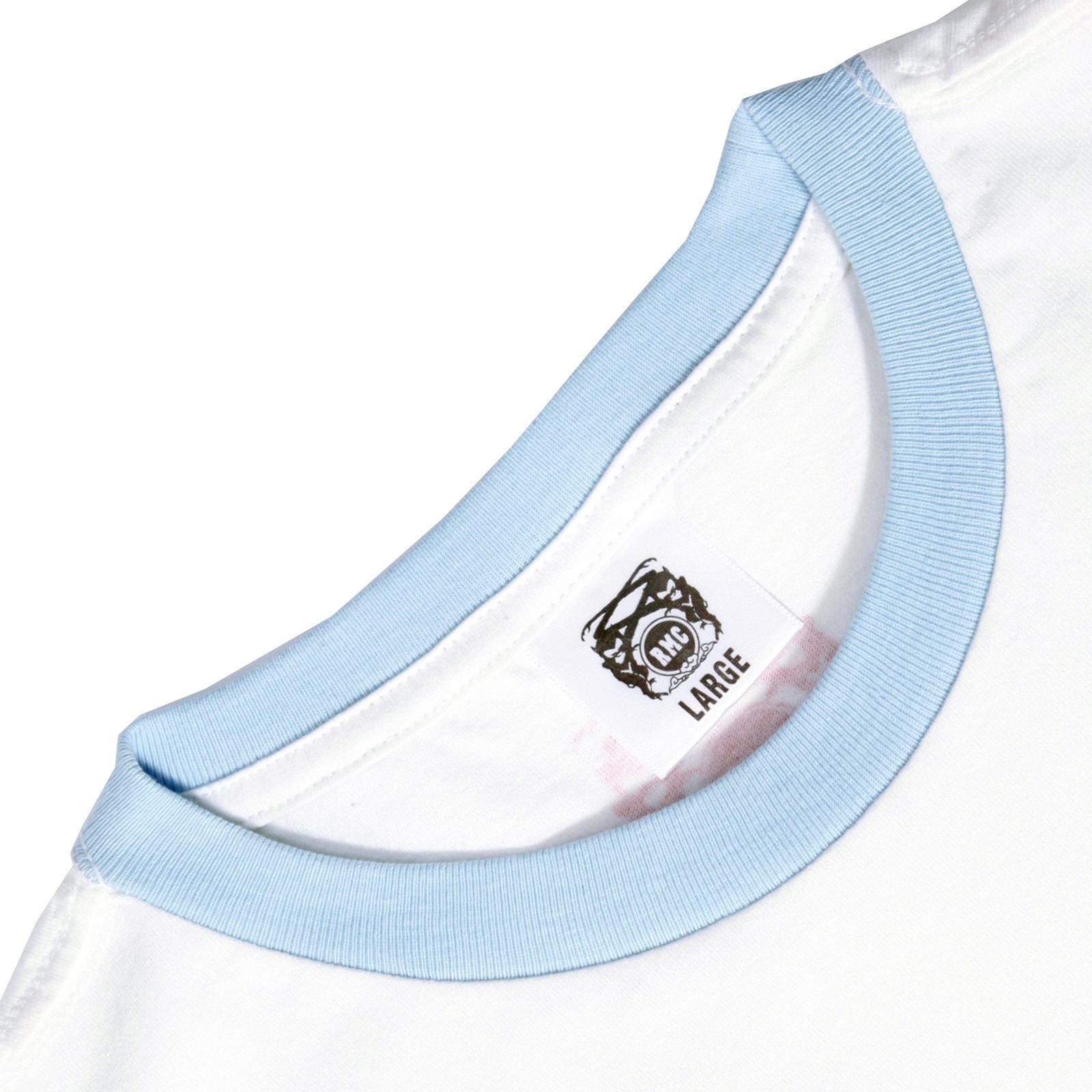 RMC MARTIN KSOHOH CREW NECK REGULAR FIT COTTON SHORT SLEEVE LOGO PRINTED T-SHIRT IN WHITE REDM0701