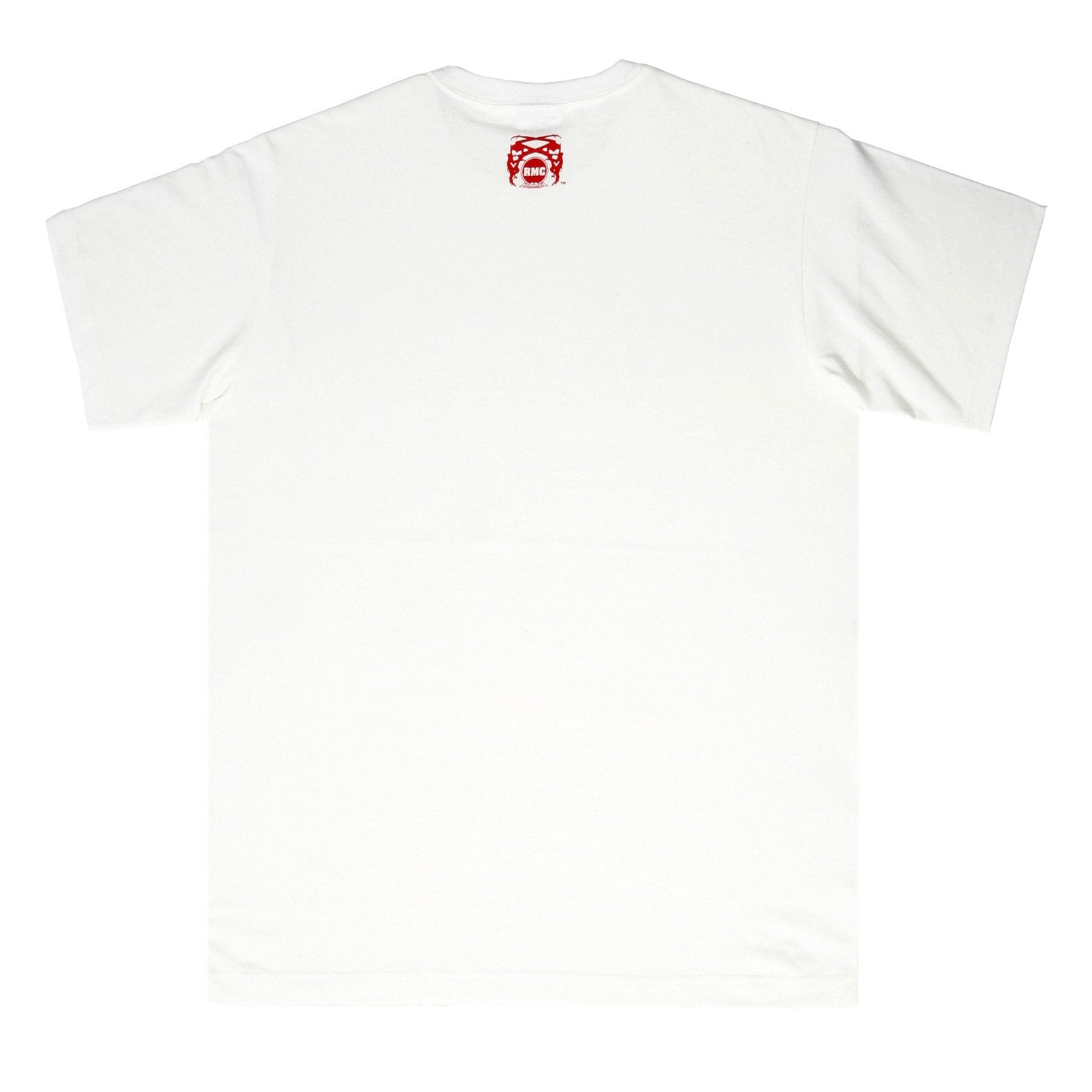 RMC JEANS CREW NECK COTTON SHORT SLEEVE REGULAR FIT SHEHANA YOGAHAR FLOWER PRINTED T-SHIRT IN WHITE REDM0731