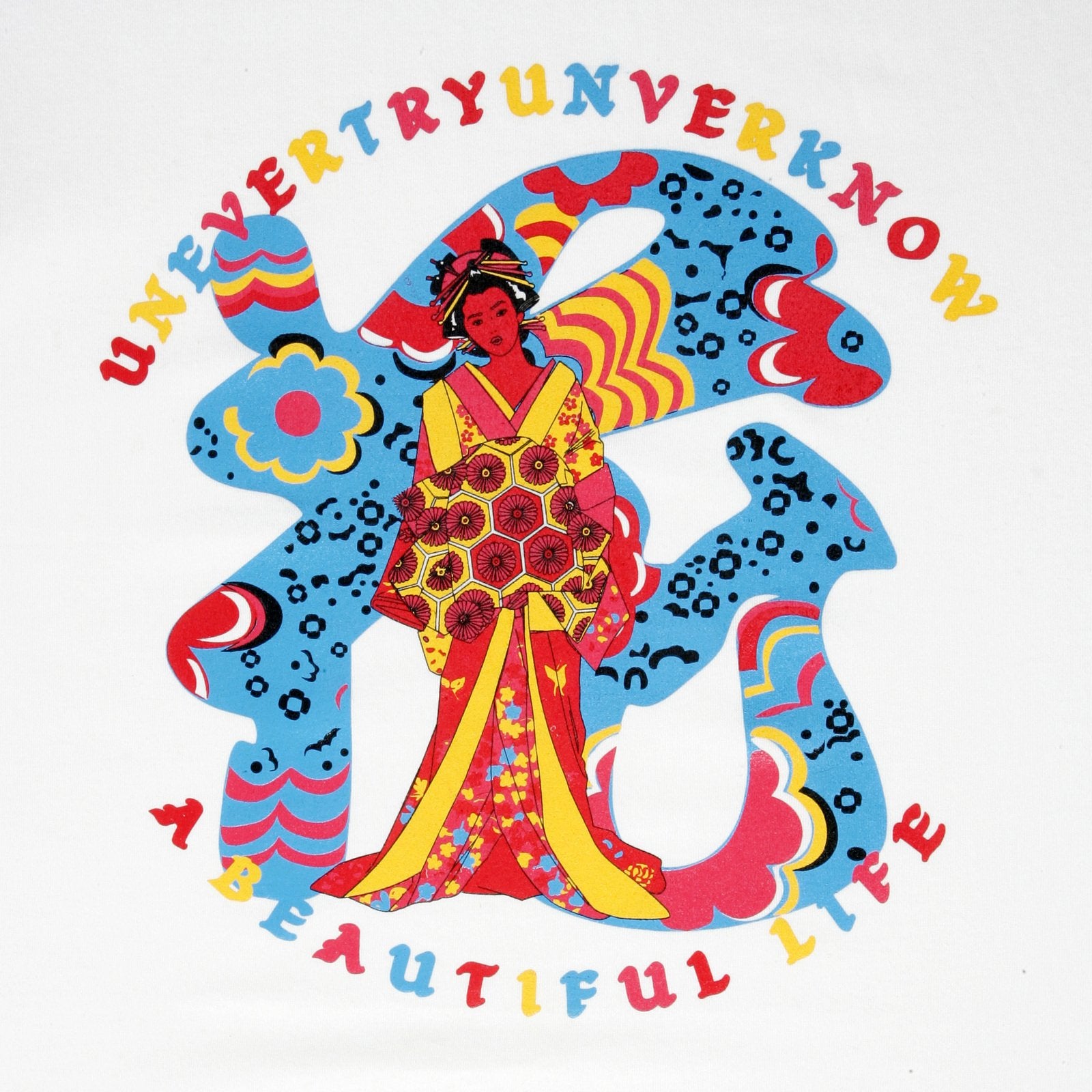 RMC JEANS CREW NECK COTTON SHORT SLEEVE REGULAR FIT SHEHANA YOGAHAR FLOWER PRINTED T-SHIRT IN WHITE REDM0731