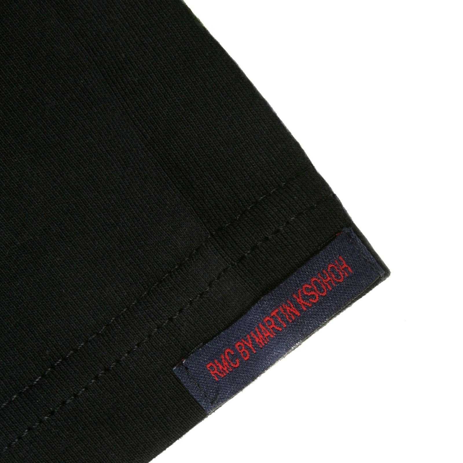 RMC JEANS RARE AUTHENTIC UNTUNK 100% COTTON SHORT SLEEVE JAPAN MADE REGULAR FIT CREW NECK BLACK T-SHIRT REDM3471