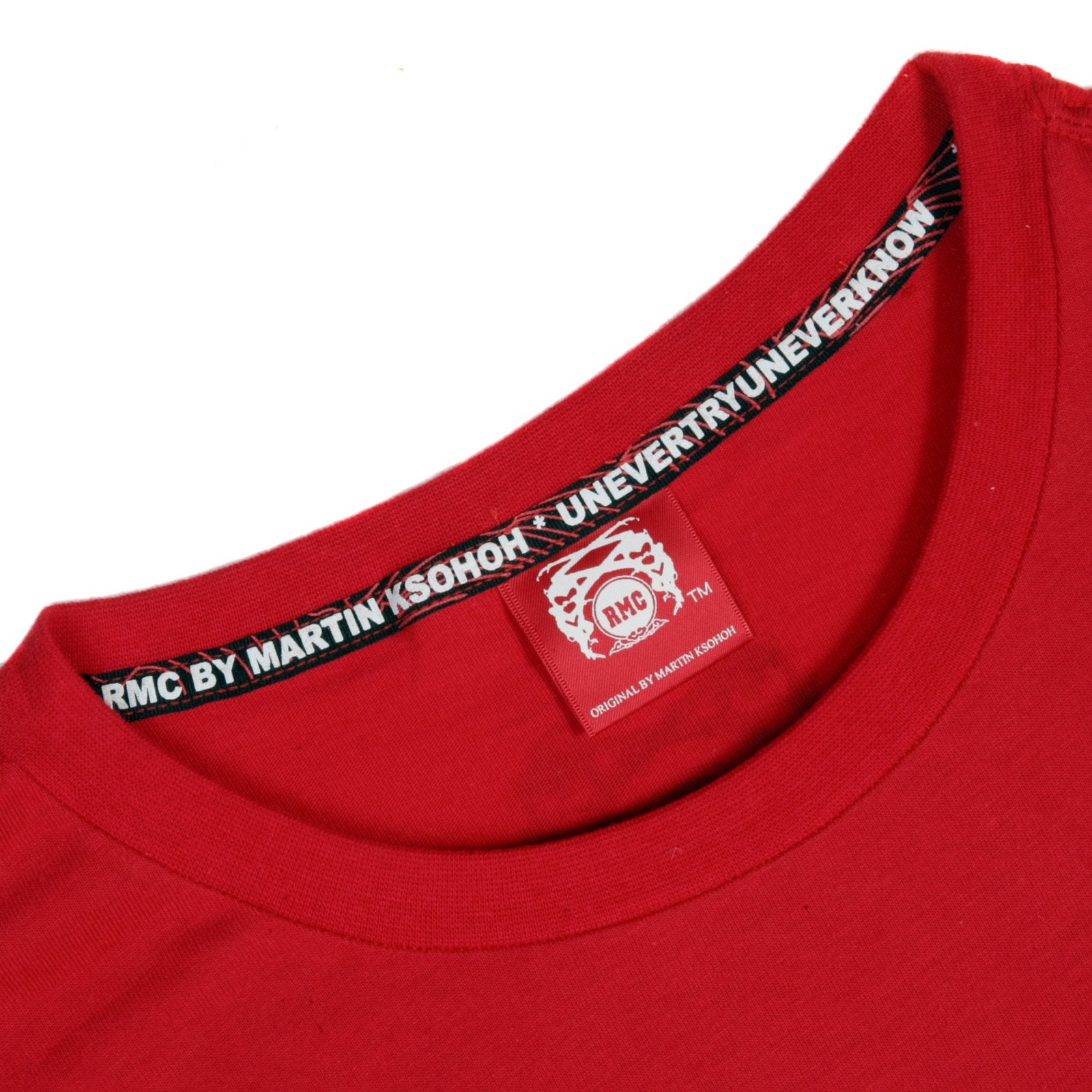 RMC MARTIN KSOHOH ORIGINAL UNTUNK RED CREW NECK JAPAN MADE REGULAR FIT SHORT SLEEVE 100% COTTON T-SHIRT REDM3472