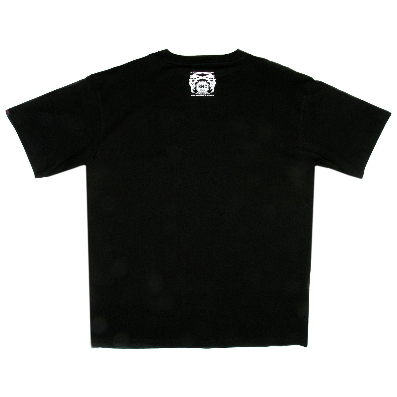 RMC JEANS 100% COTTON SHORT SLEEVED REGULAR FIT CREW NECK BLACK T-SHIRT WITH MASK PRINT REDM3474