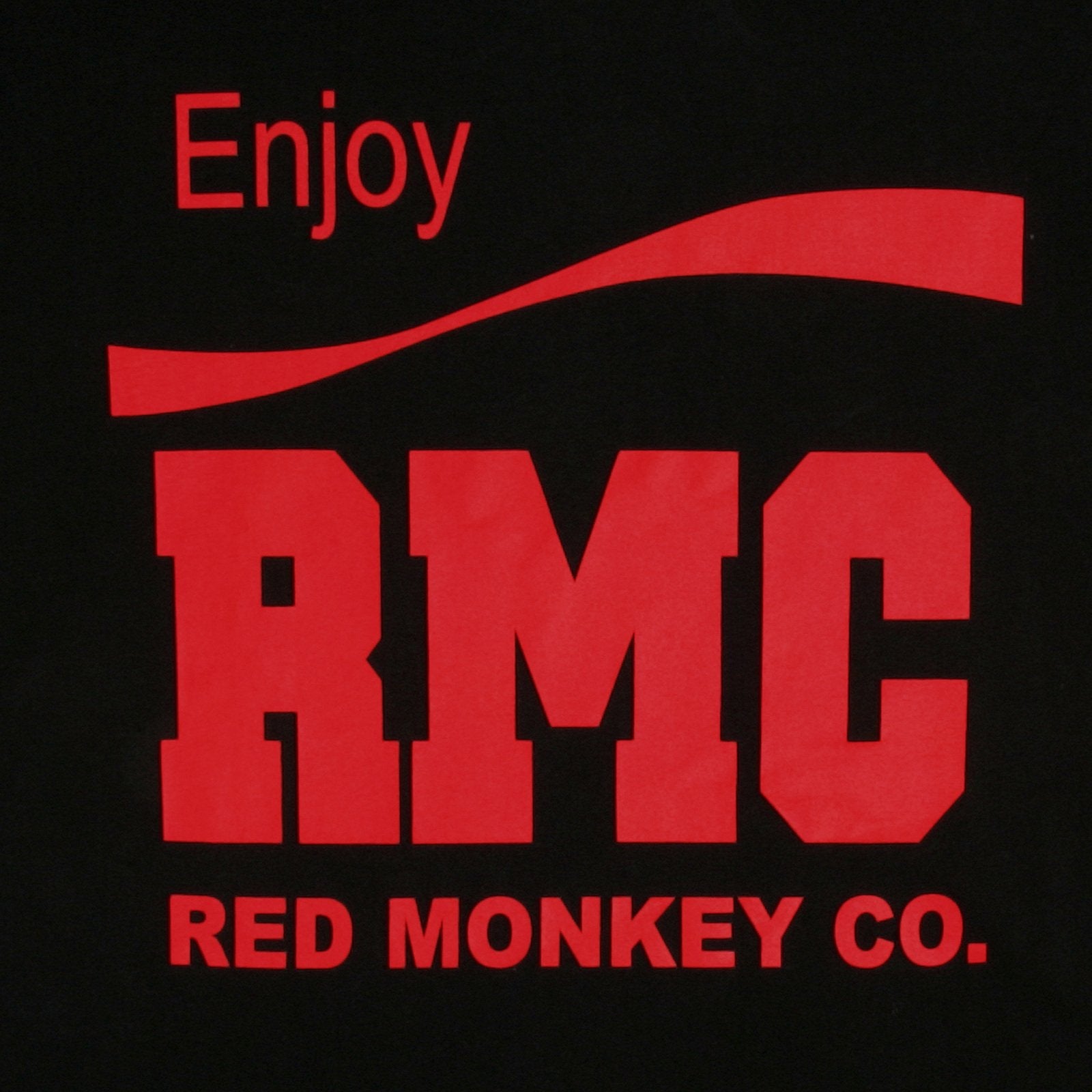 RMC JEANS BLACK SHORT SLEEVE 100% COTTON REGULAR FIT CREW NECK T-SHIRT WITH ENJOY RMC PRINT REDM3478