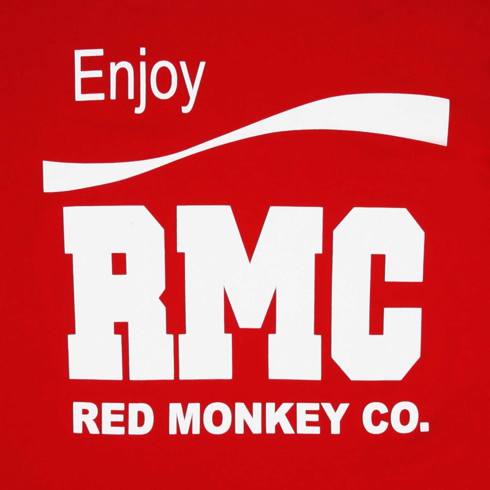 RMC JEANS 100% COTTON ENJOY RMC PRINTED REGULAR FIT SHORT SLEEVE CREW NECK T-SHIRT IN RED REDM3480