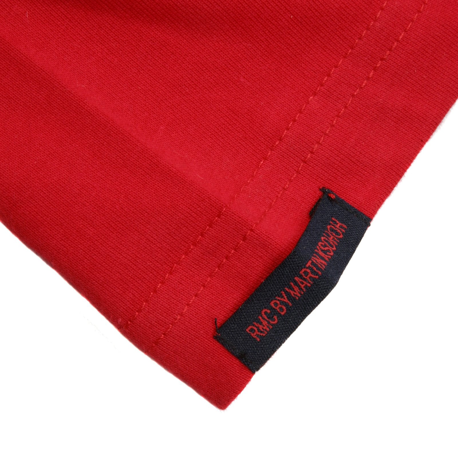 RMC JEANS 100% COTTON ENJOY RMC PRINTED REGULAR FIT SHORT SLEEVE CREW NECK T-SHIRT IN RED REDM3480