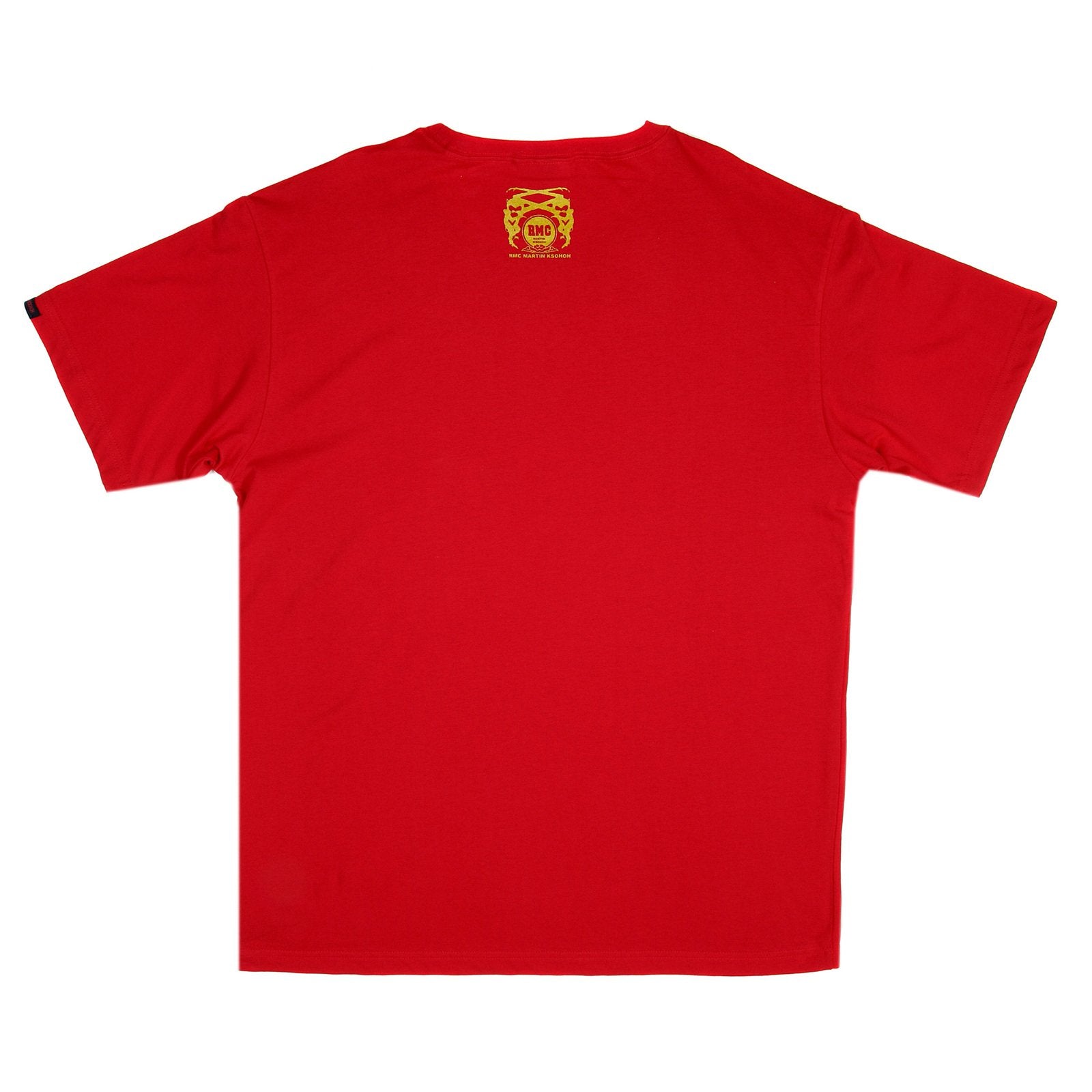 RMC JEANS REGULAR FIT 100% COTTON CREW NECK SHORT SLEEVE RED T-SHIRT WITH JEANS CREST PRINT REDM3491