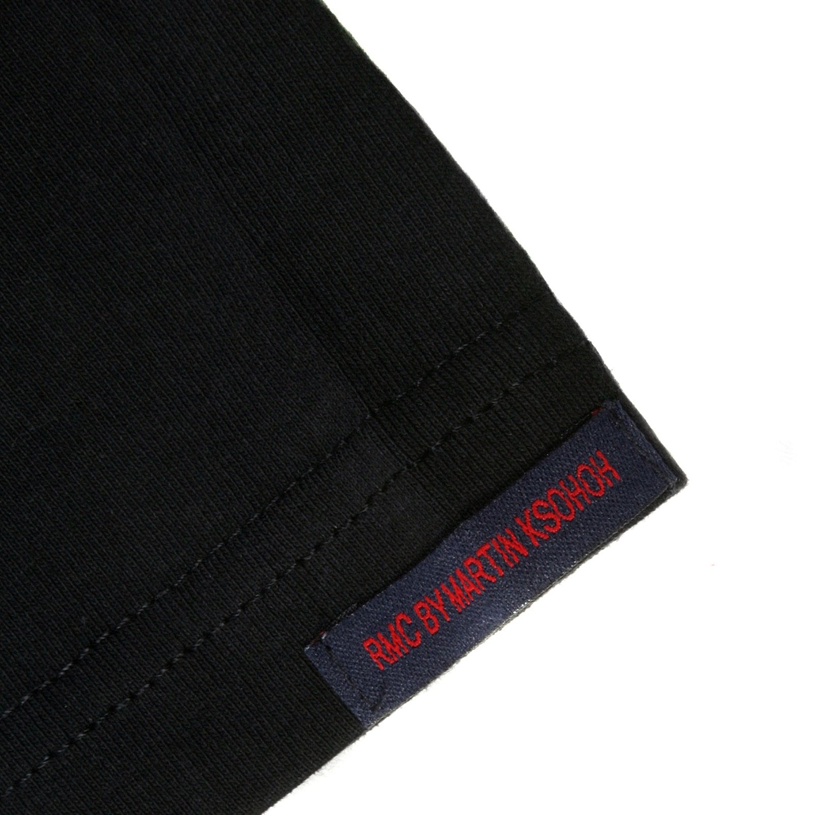 RMC JEANS CREST PRINTED REGULAR FIT SHORT SLEEVE 100% COTTON CREW NECK T-SHIRT IN BLACK REDM3492
