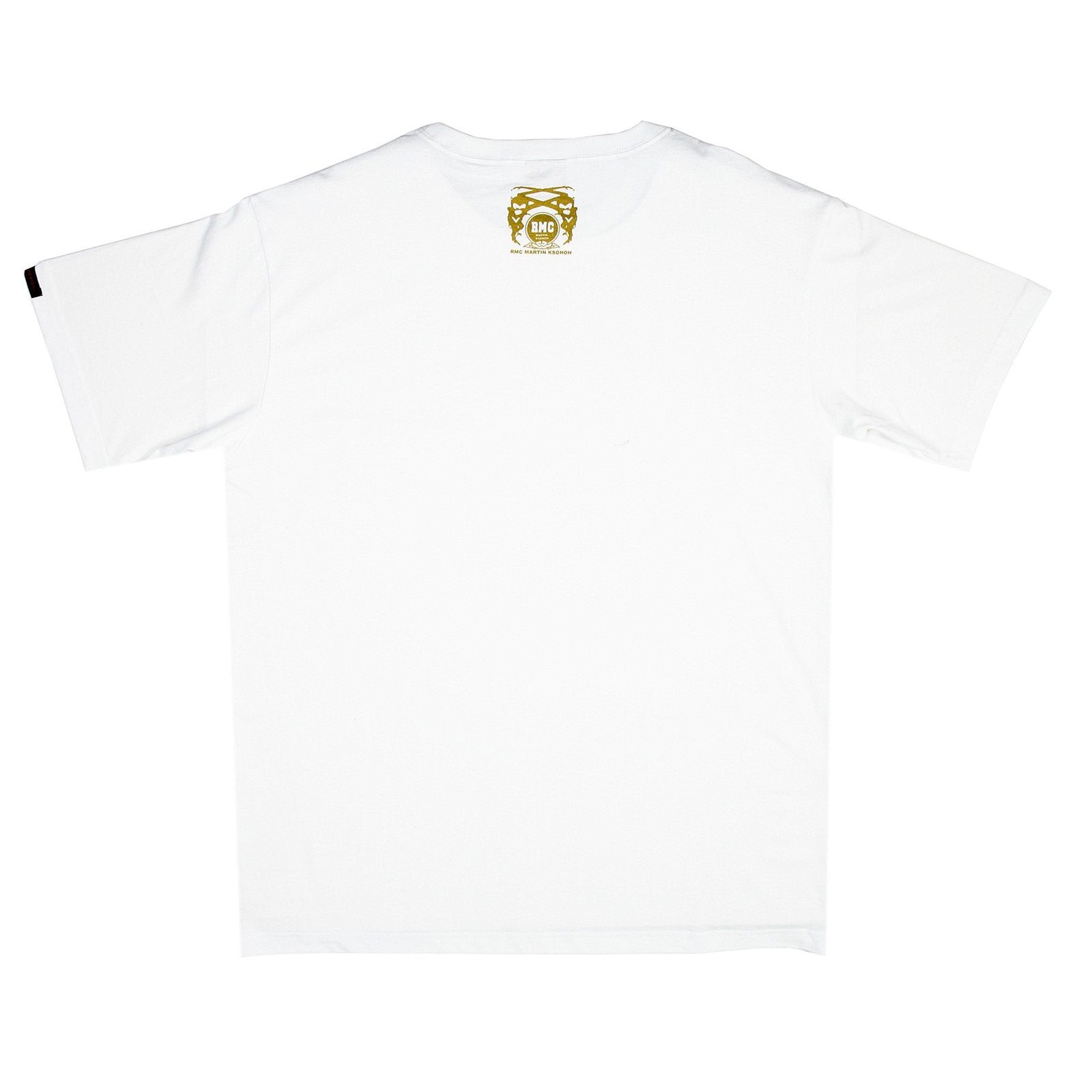 RMC JEANS WHITE REGULAR FIT 100% COTTON SHORT SLEEVE CREW NECK T-SHIRT WITH JEANS CREST PRINT REDM3493