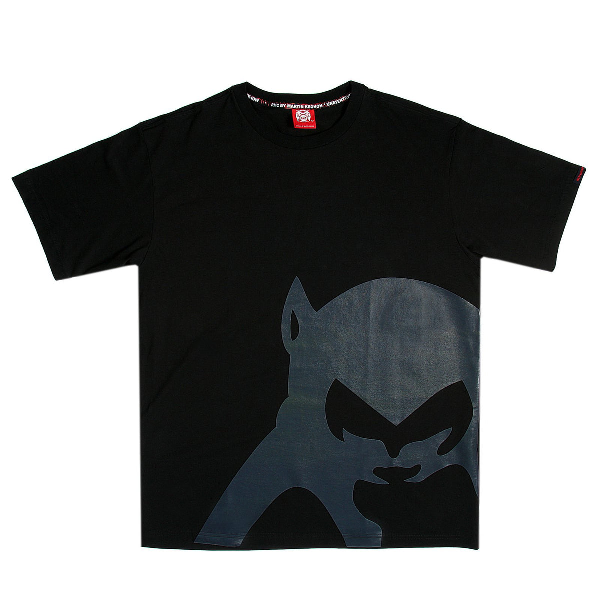 RMC JEANS BRAND MONKEY PRINTED REGULAR FIT SHORT SLEEVE CREWNECK BLACK T-SHIRT FOR MEN REDM3495