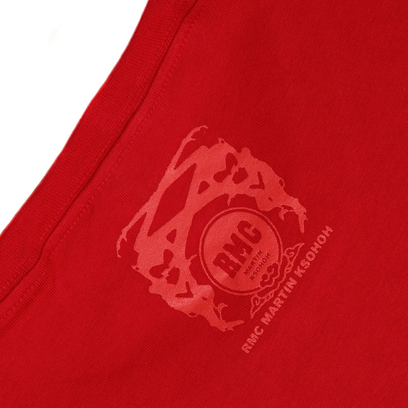 RMC JEANS BRAND MONKEY PRINTED REGULAR FIT SHORT SLEEVE CREWNECK RED T-SHIRT FOR MEN REDM3498