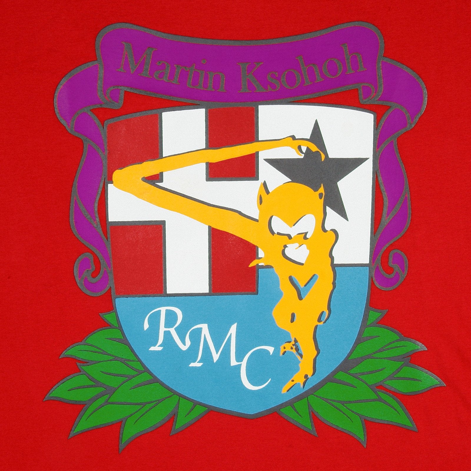 RMC JEANS RMC SCHOOL PRINTED REGULAR FIT SHORT SLEEVE CREWNECK RED T-SHIRT FOR MEN REDM3502