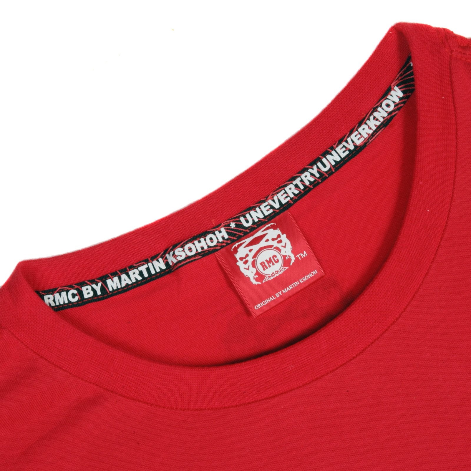 RMC JEANS RMC SCHOOL PRINTED REGULAR FIT SHORT SLEEVE CREWNECK RED T-SHIRT FOR MEN REDM3502