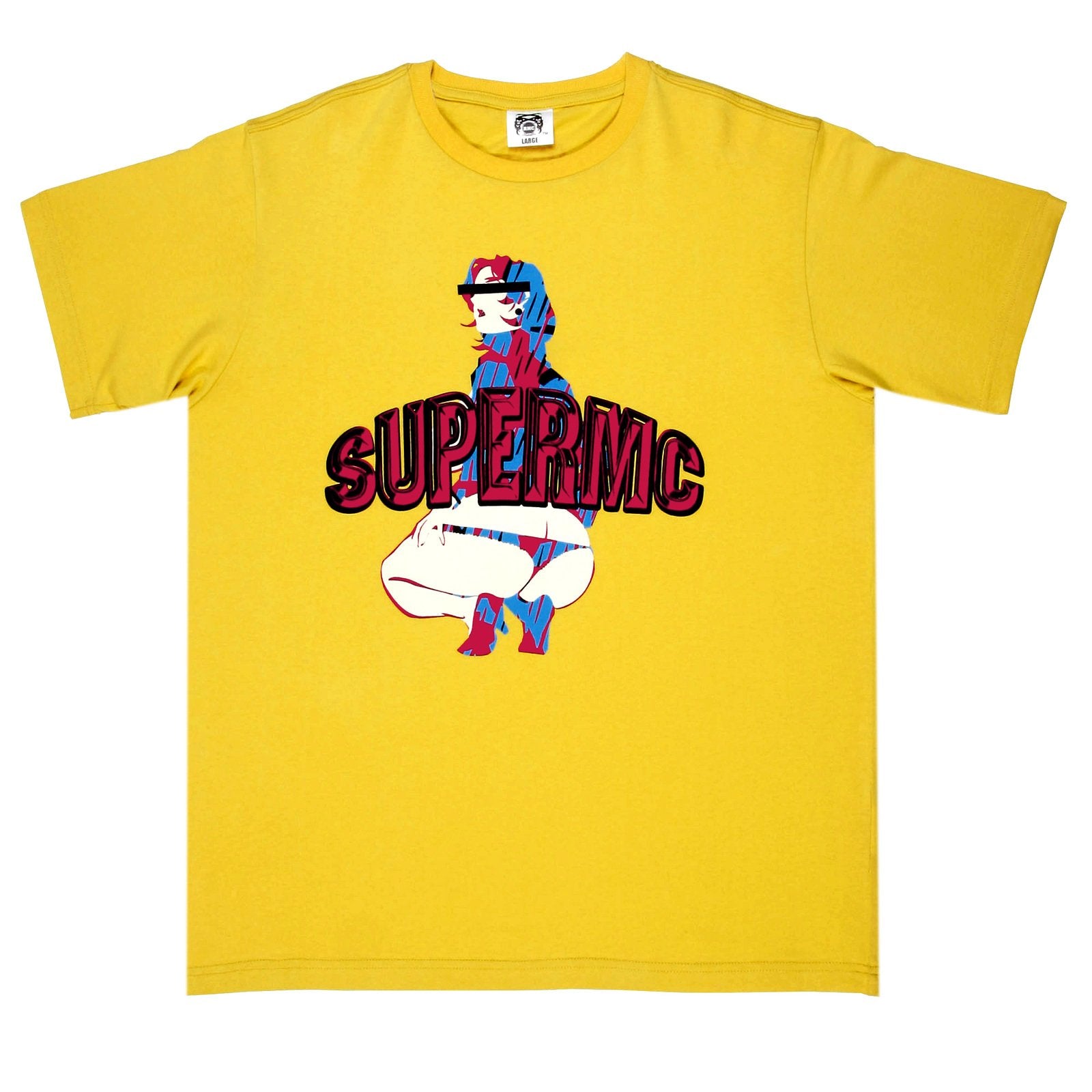 RMC JEANS COTTON SHORT SLEEVE CREW NECK REGULAR FIT YELLOW T SHIRT WITH RARE SUPERWOMEN PRINT REDM5954