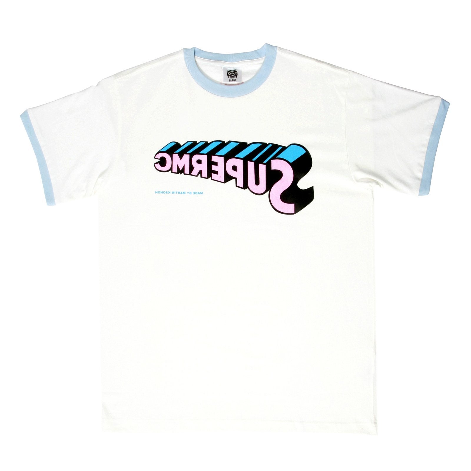 RMC JEANS SUPERMC PRINTED REGULAR FIT CREWNECK SHORT SLEEVED WHITE T SHIRT REDM6325